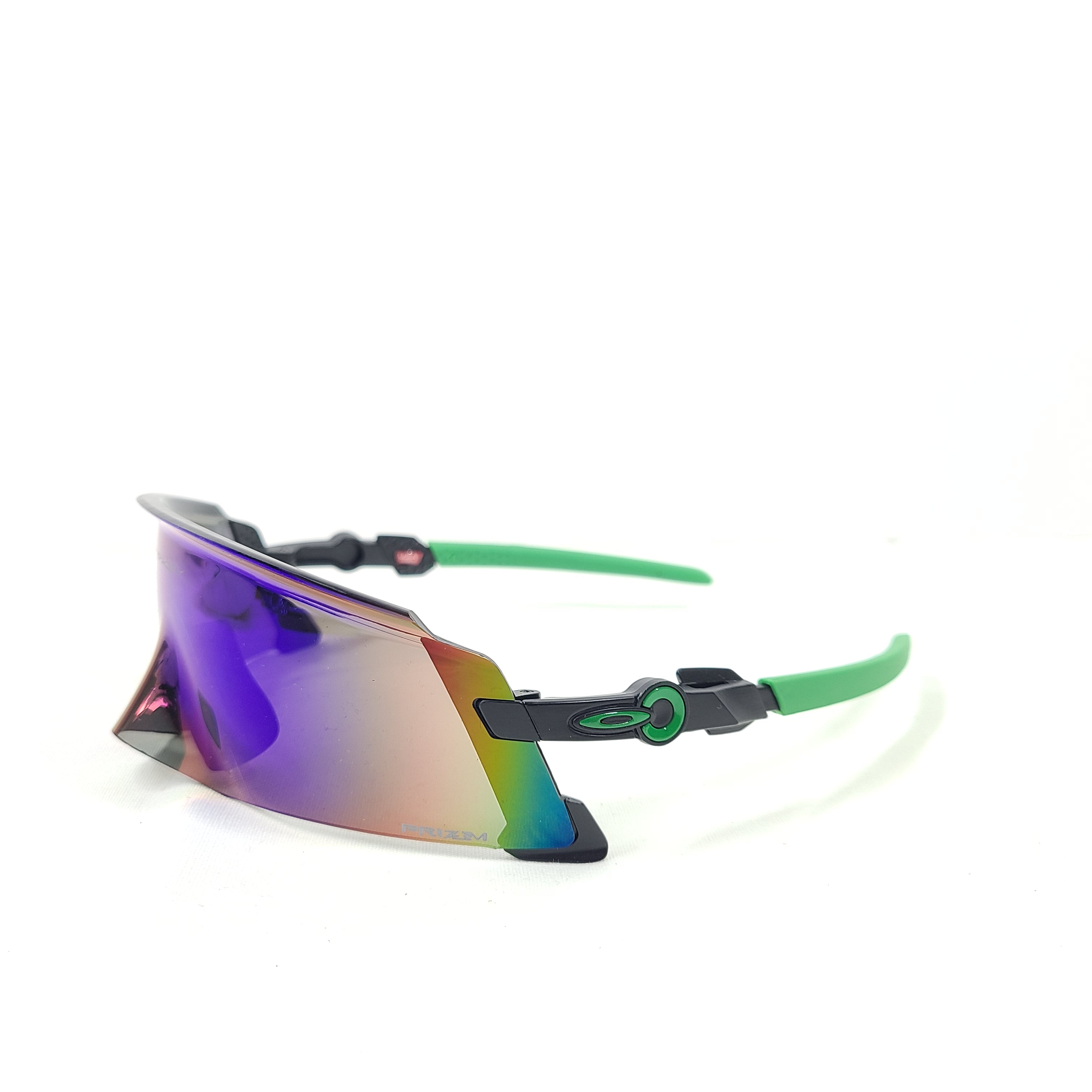 Oakley Prizm green sunglasses with multicolor lens and USA arm label.