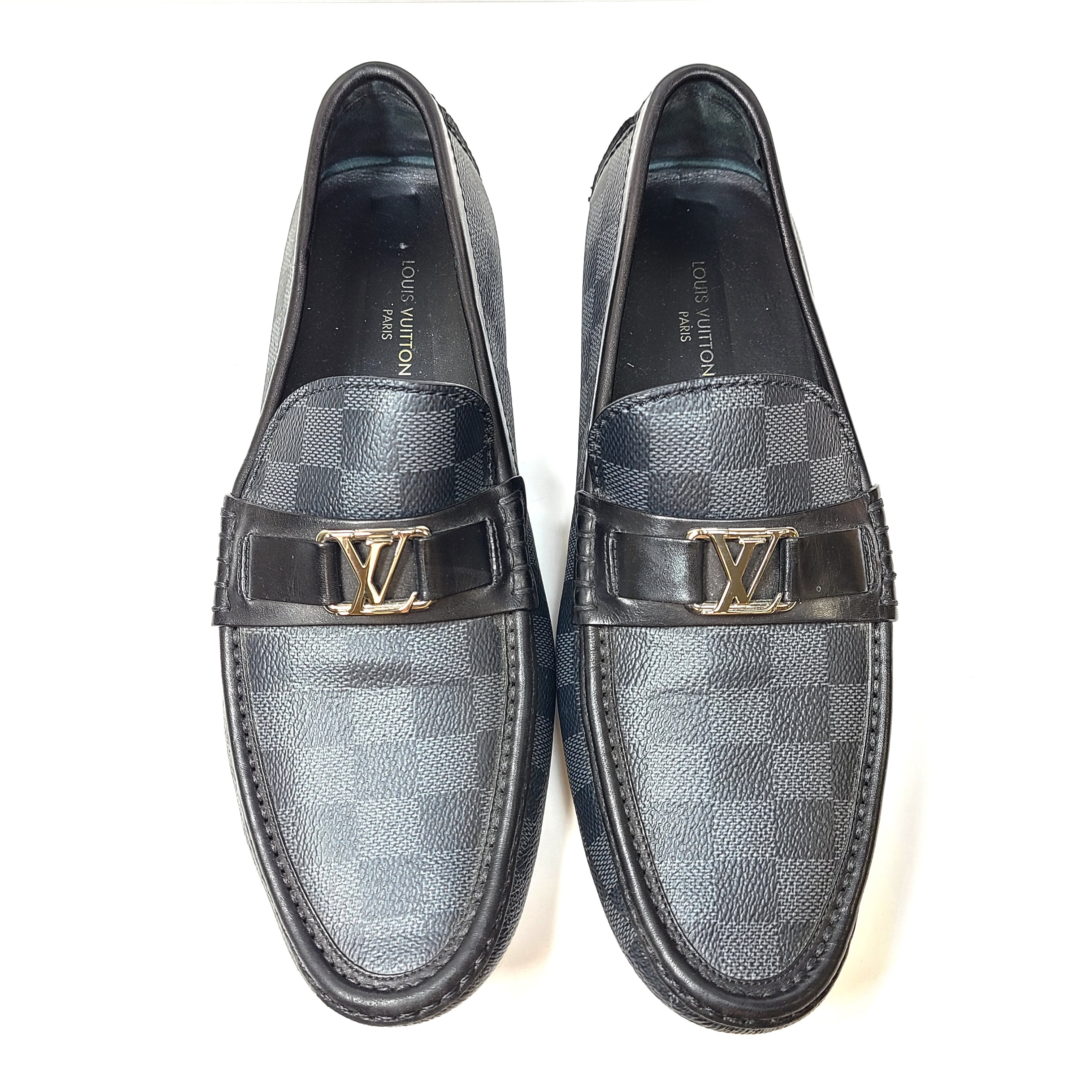 Louis Vuitton Hockenheim Moccasin Damier Canvas Driving Shoes Black US 9.5