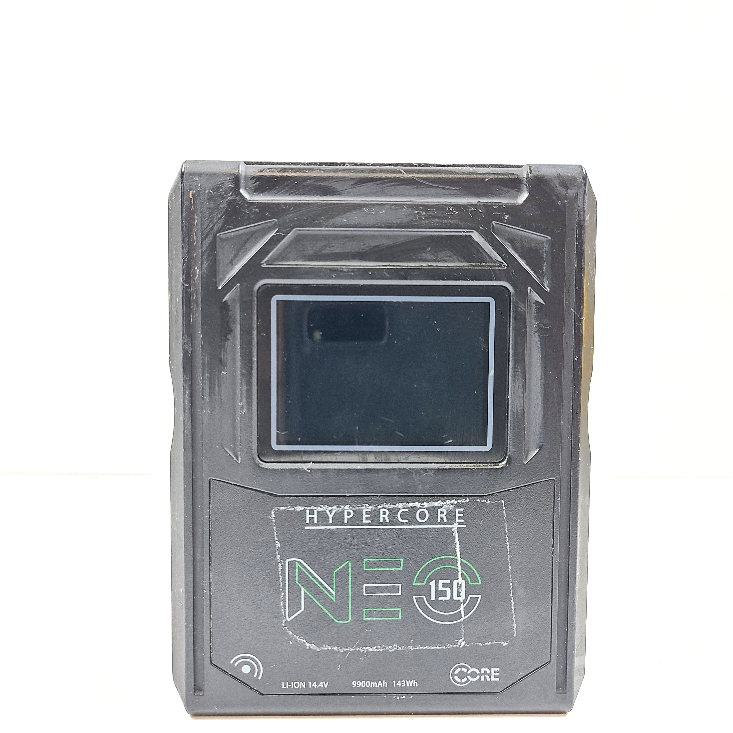 Black Core SWX Hypercore NEO 150S V-mount lithium-ion battery rated 143Wh for professional video power.