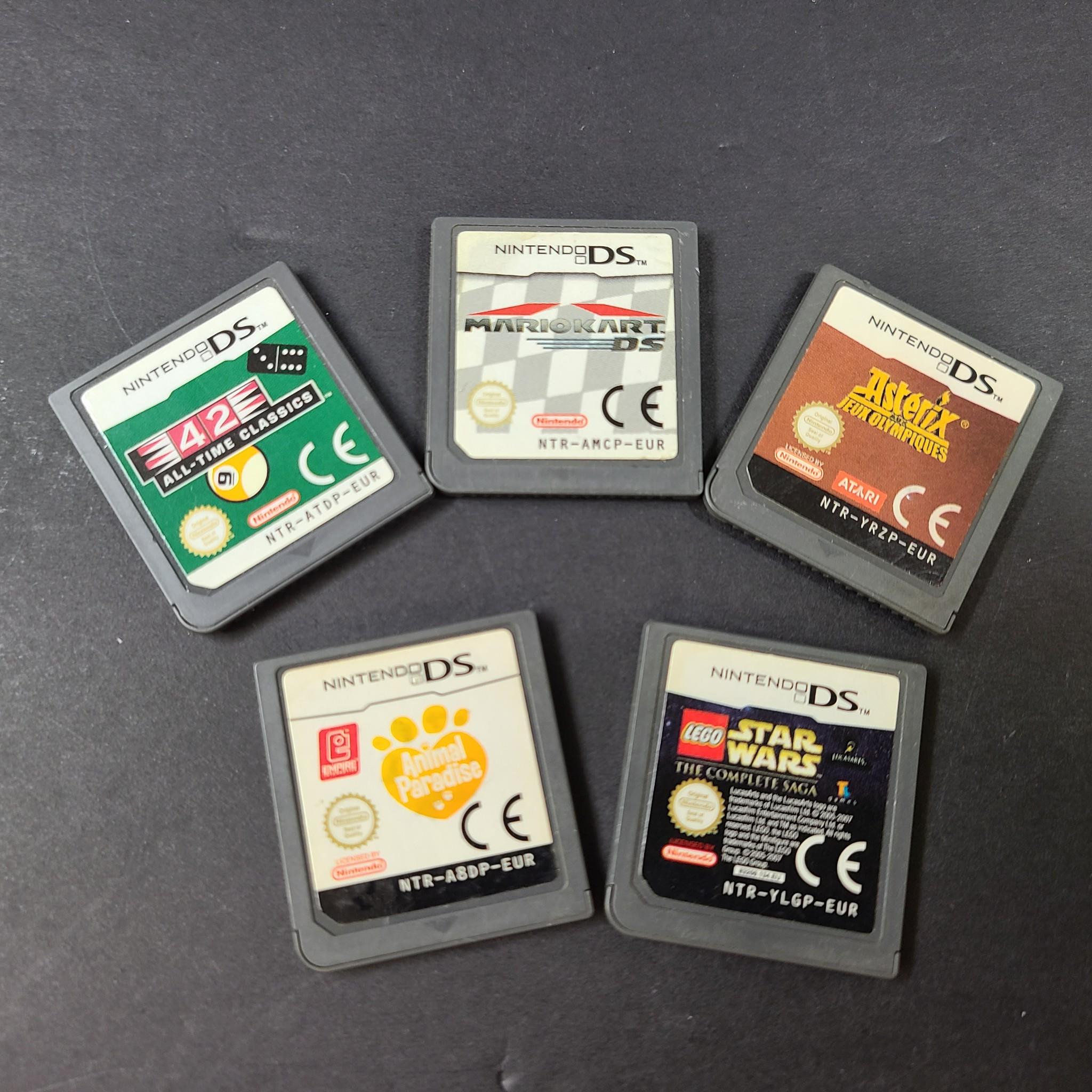 EURO Nintendo DS 5 x Game Bundle - Mariokart Star Wars Animal 42 Classics Asteri