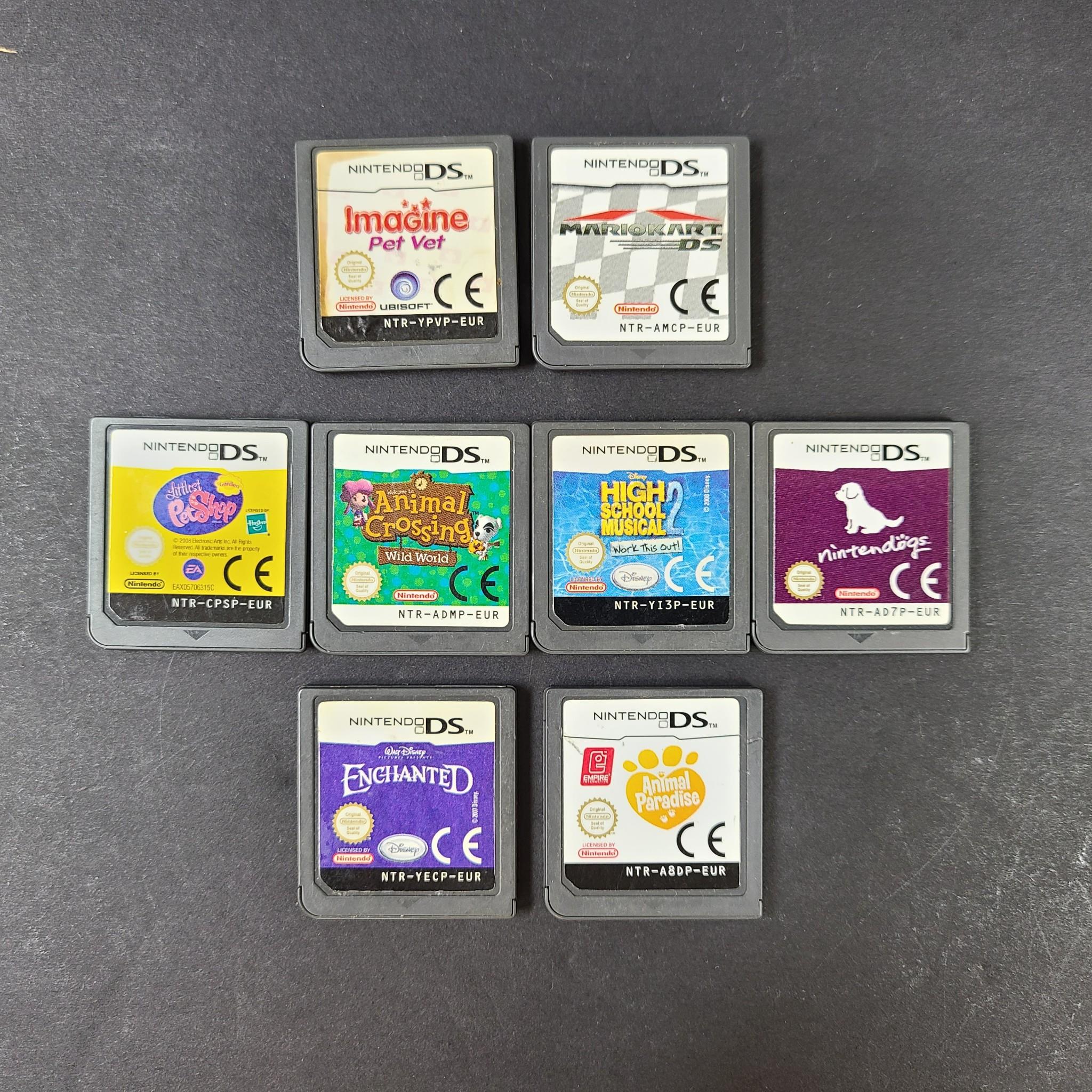 EURO Nintendo DS 8 x Game Bundle Pet Vet Nintendogs Animal Crossing Mariokart ++