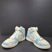 Nike Dunk High SE in Celestine Blue and Cream suede with a high-top silhouette in UK size 6.