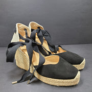 Black and beige Ted Baker Gia espadrille wedge sandals in women's EU 40, made in Spain.