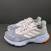 Adidas Terrex HR1190 women's trail running shoes in gray, orange and light blue, size US 5.5.