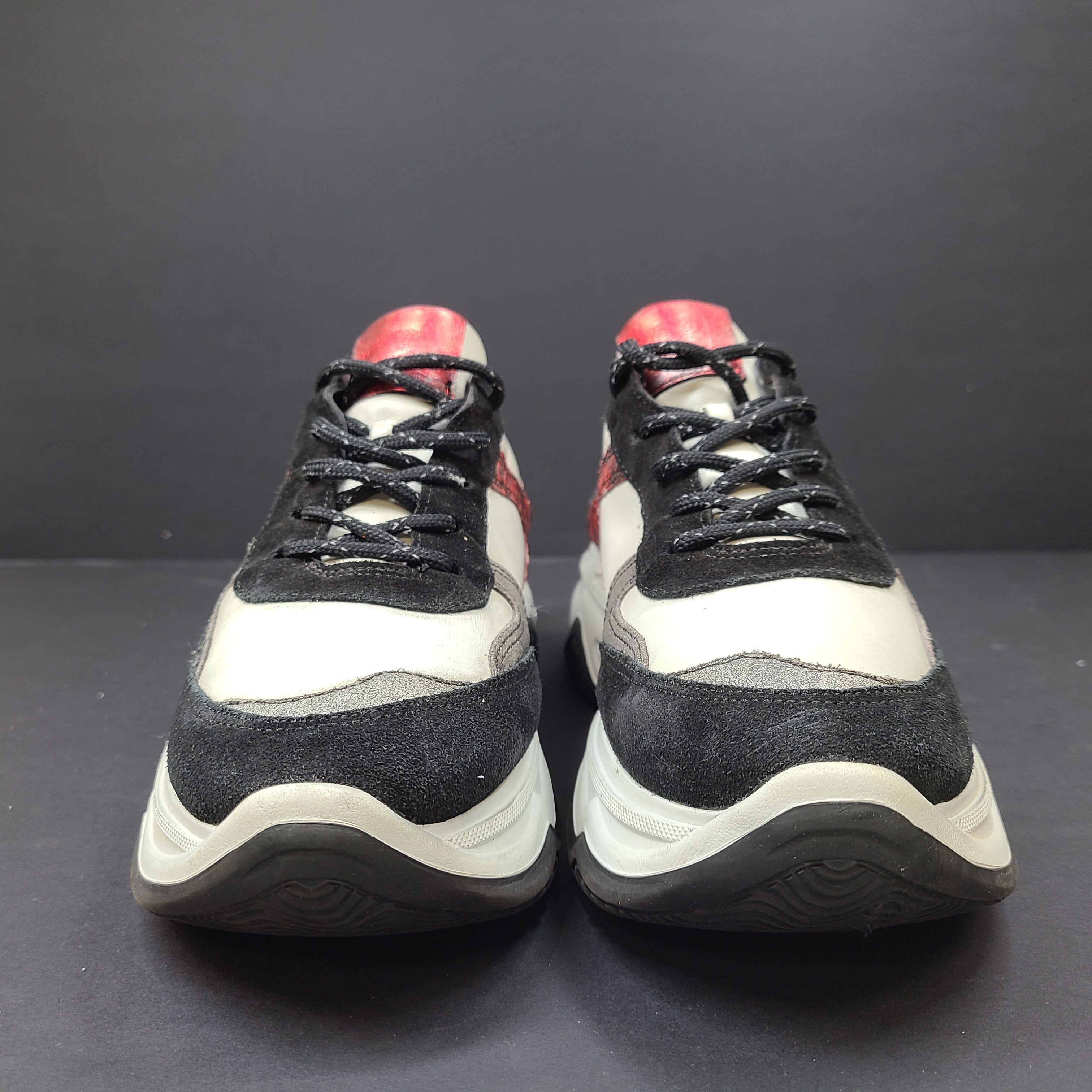 Paul Green multicolor women's sneakers size 6.5 with white, black and red accents and branded "pg" sole.