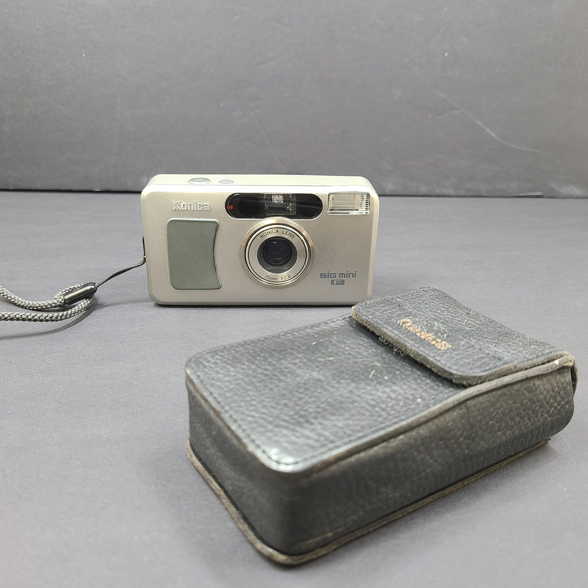 Konica Big Mini F 35mm Point & Shoot Film Camera Silver Works Great