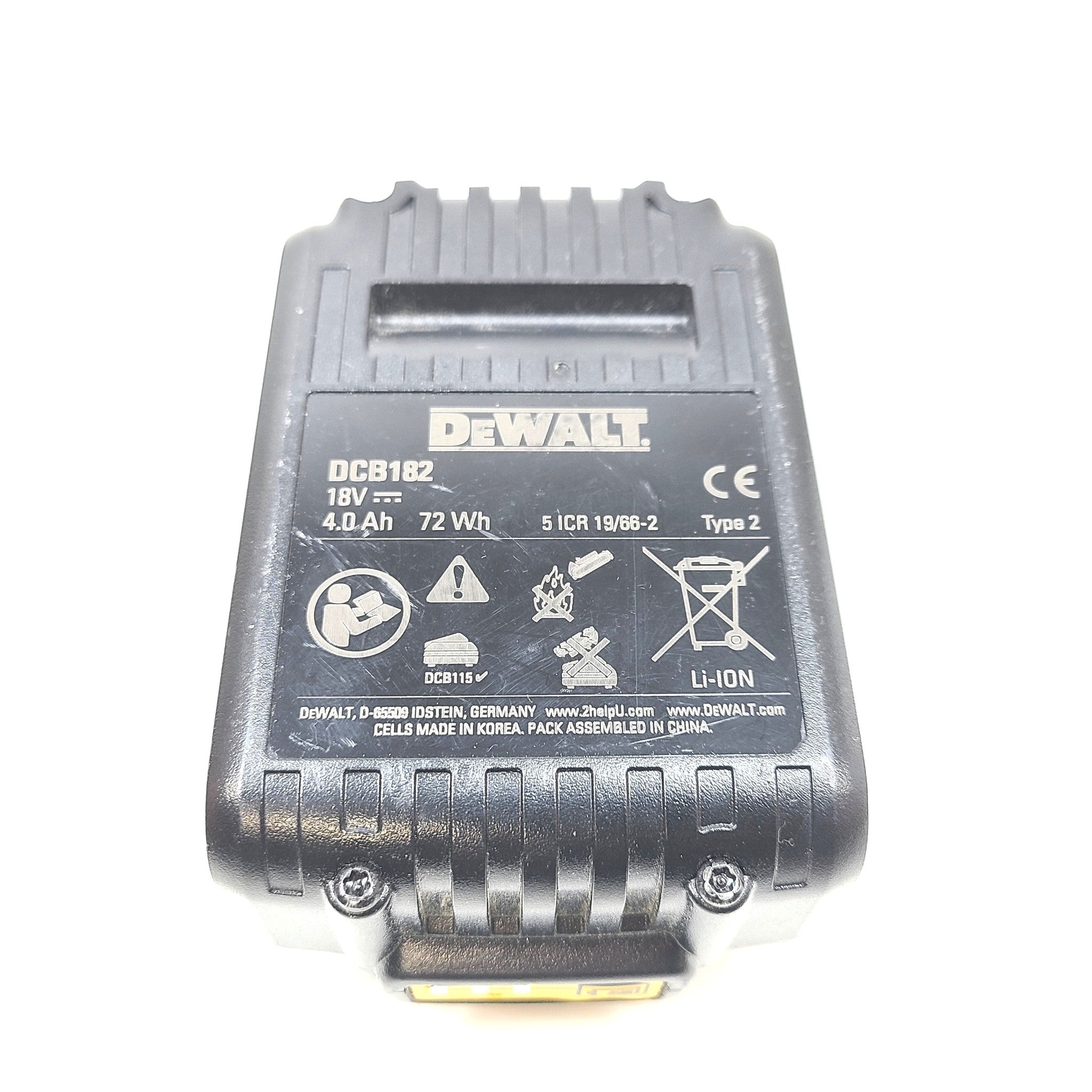 DeWalt DCB182 18V Max OEM Lithium Ion Rechargeable Battery 4.0Ah 72Wh