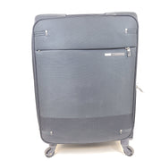 Black Samsonite Super Light spinner suitcase designed for lightweight travel and effortless maneuvering.