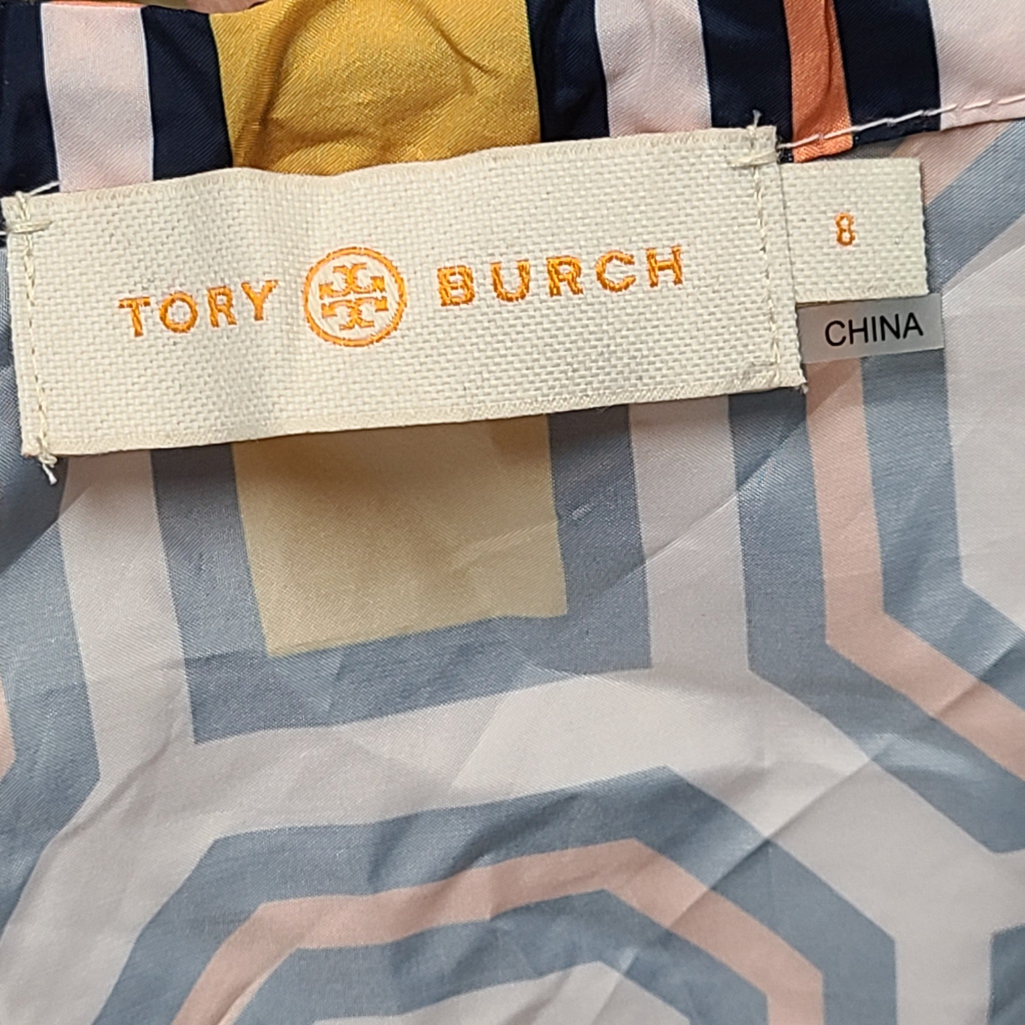 Tory Burch Women's Digby Packable Jacket Windbreaker Geometric Print Sz 8