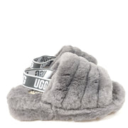 UGG Women's Fluff Yeah Sandals Slides Fluffy Soft 1095119 Gray Size 7