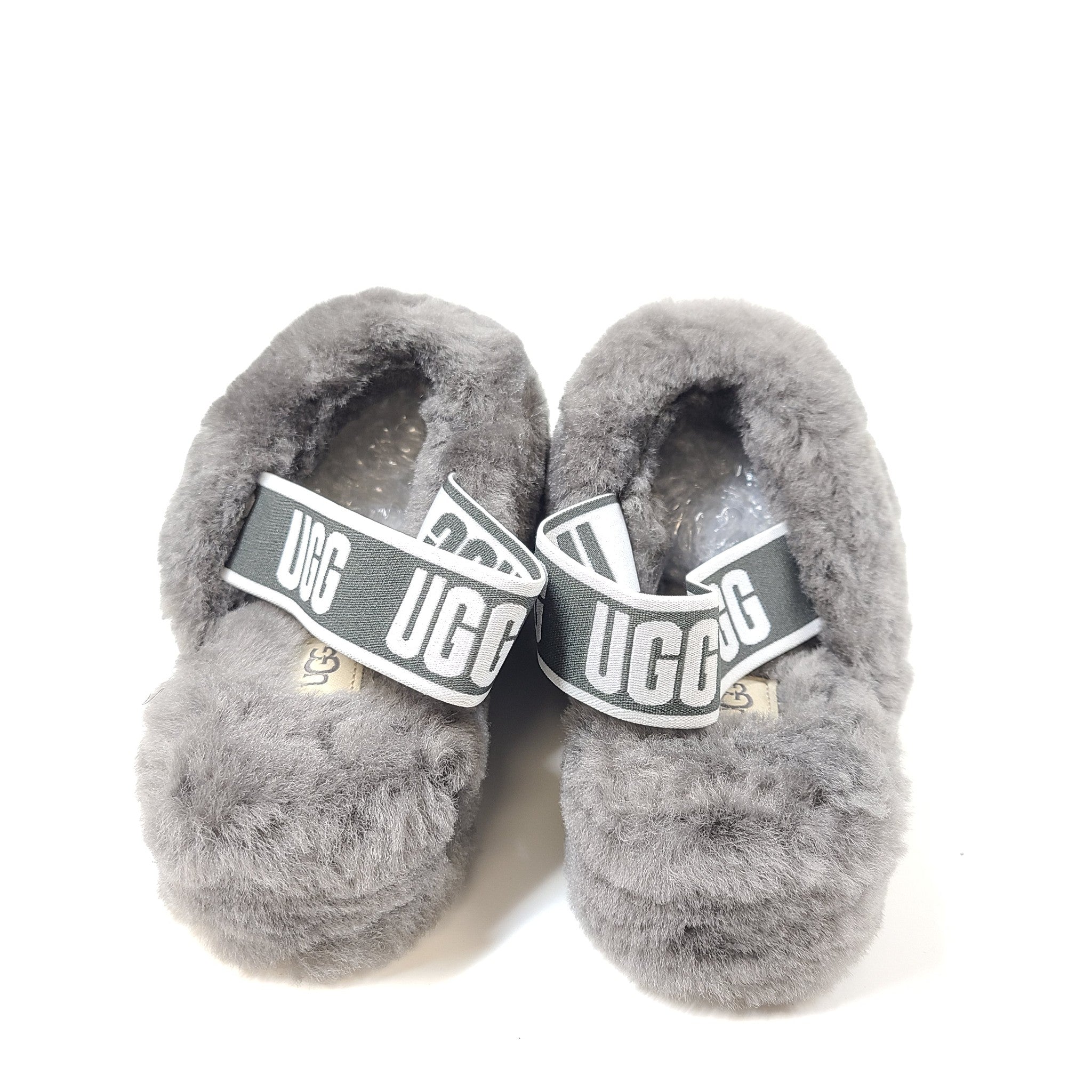 UGG Women's Fluff Yeah Sandals Slides Fluffy Soft 1095119 Gray Size 7
