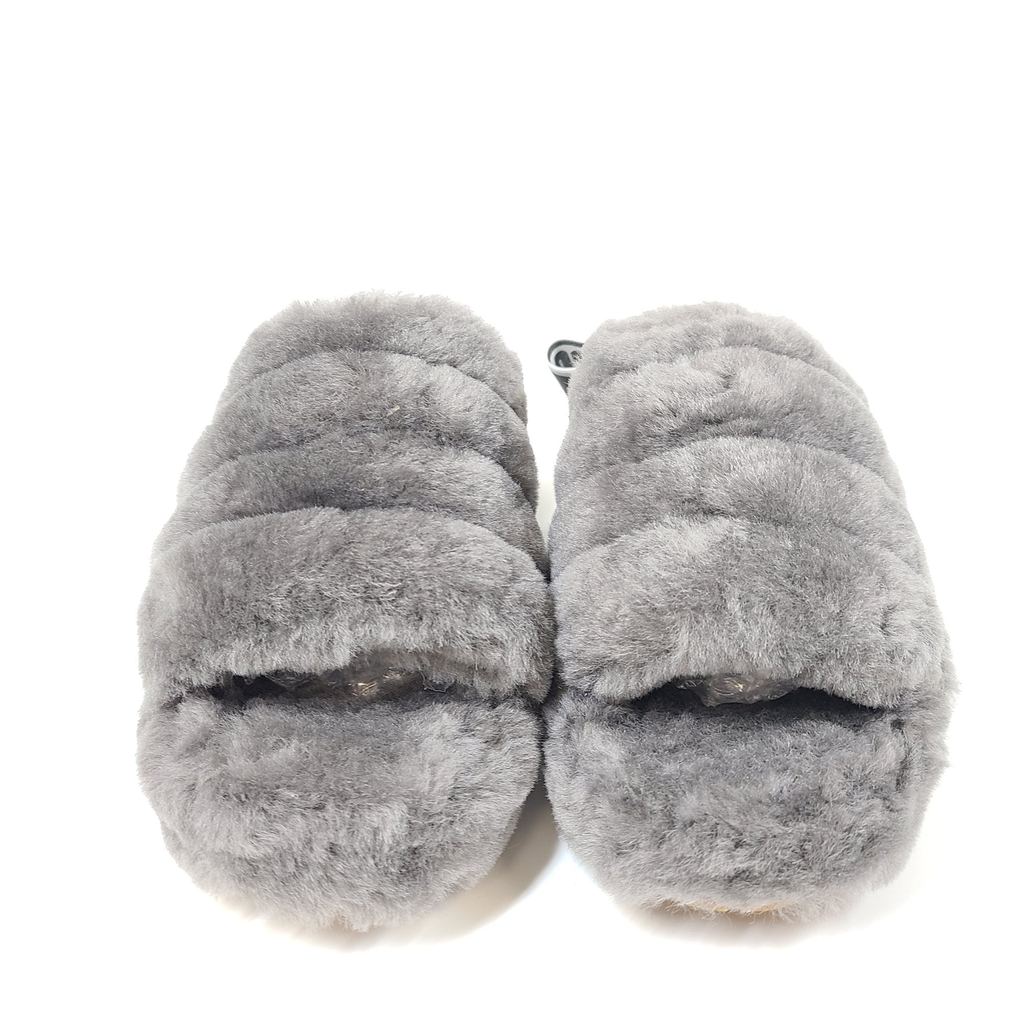 UGG Women's Fluff Yeah Sandals Slides Fluffy Soft 1095119 Gray Size 7