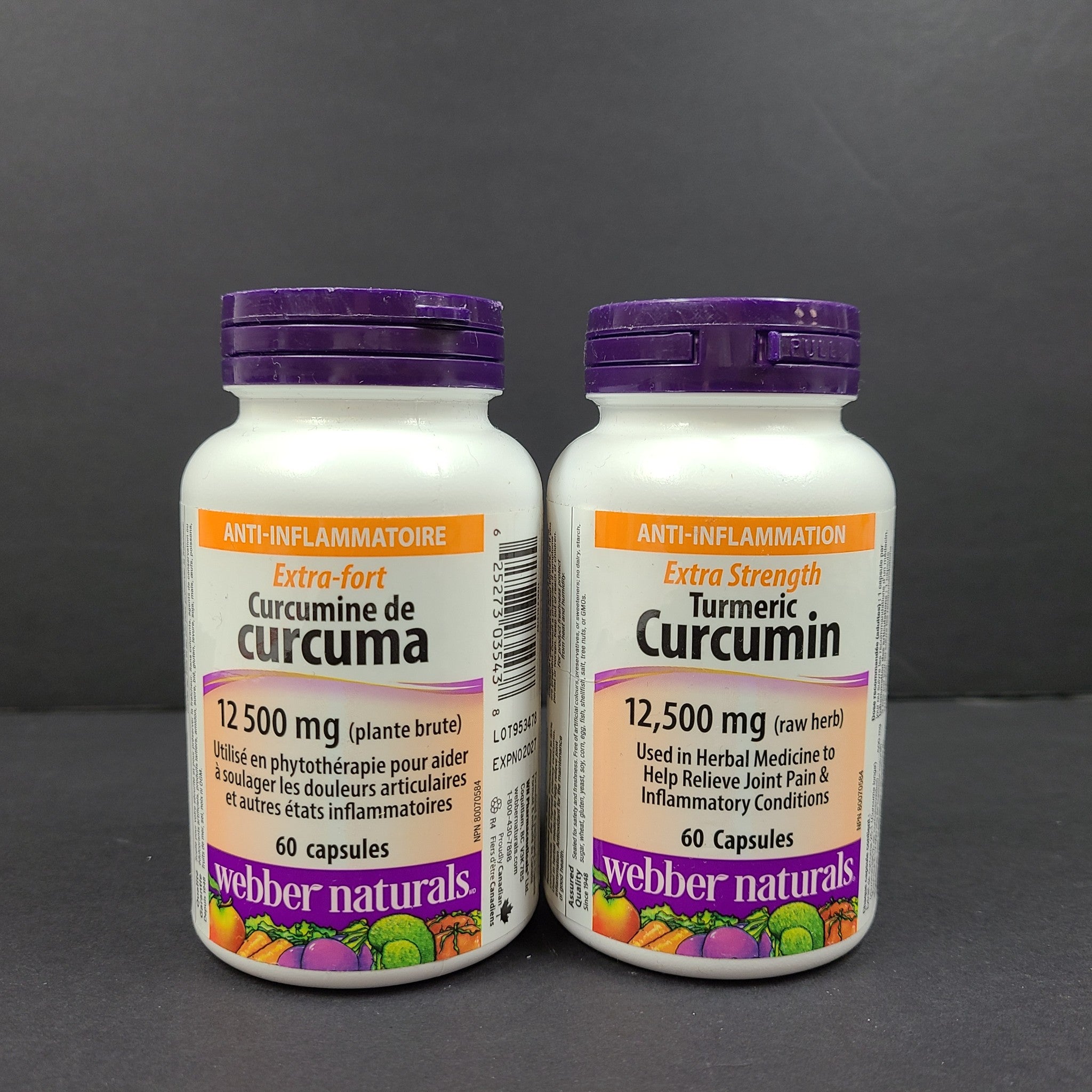 2 x 60 Ct Webber Naturals Turmeric Curcumin Extra Strength12,500 mg 11/27