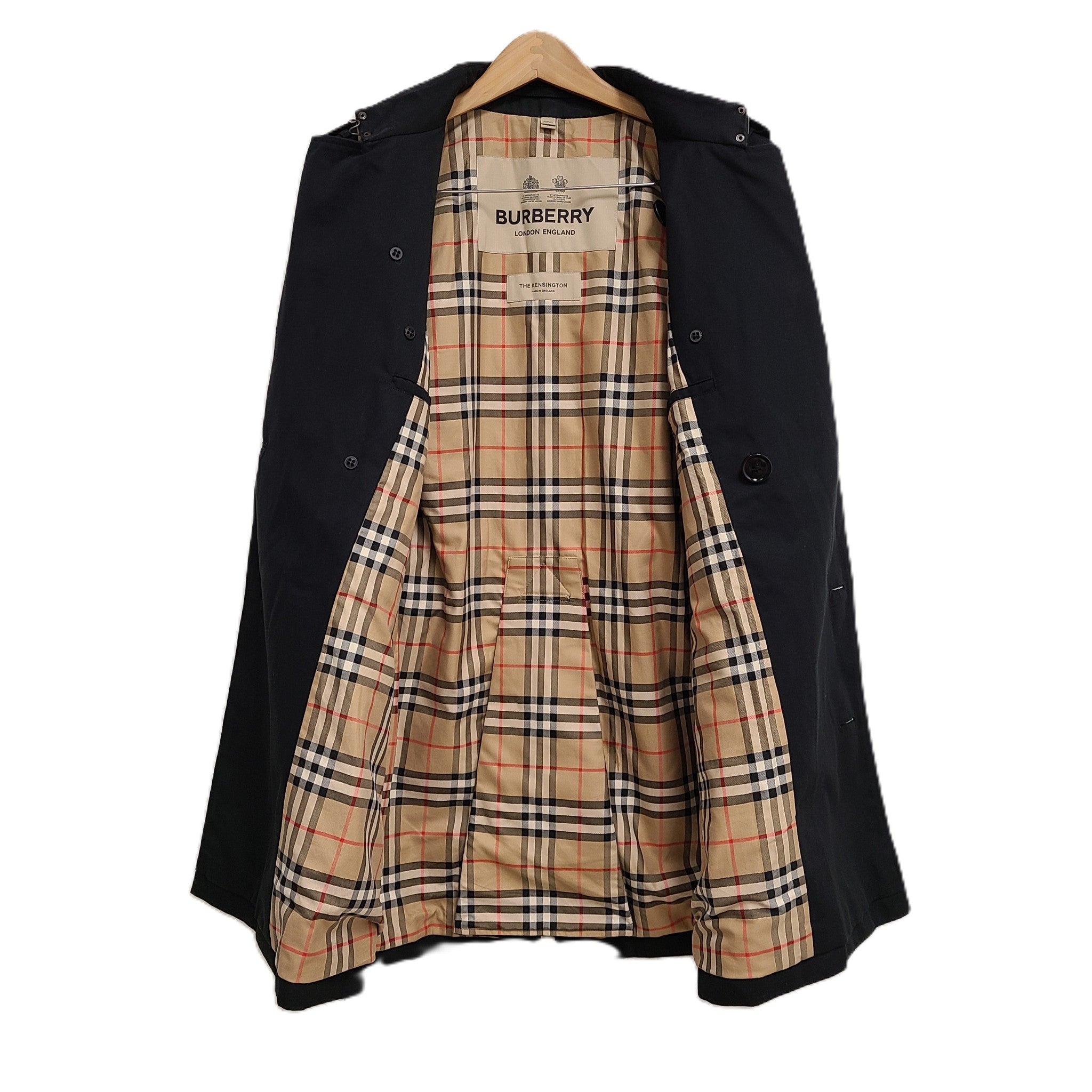 Burberry Women's Short Kensington Heritage Trench Coat Black Sz 12 / L LATEST