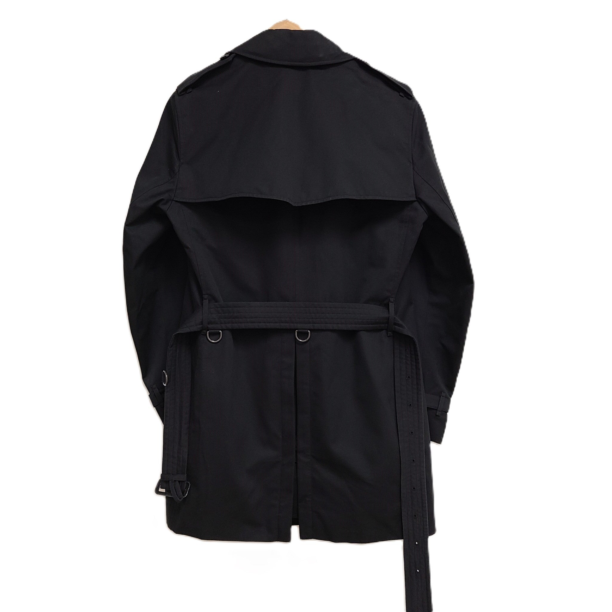 Burberry Women's Short Kensington Heritage Trench Coat Black Sz 12 / L LATEST