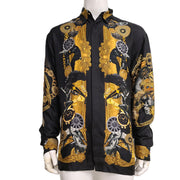 Versace Men's 100% Silk Printed Buttoned Shirt Sz EUR 41 / XL