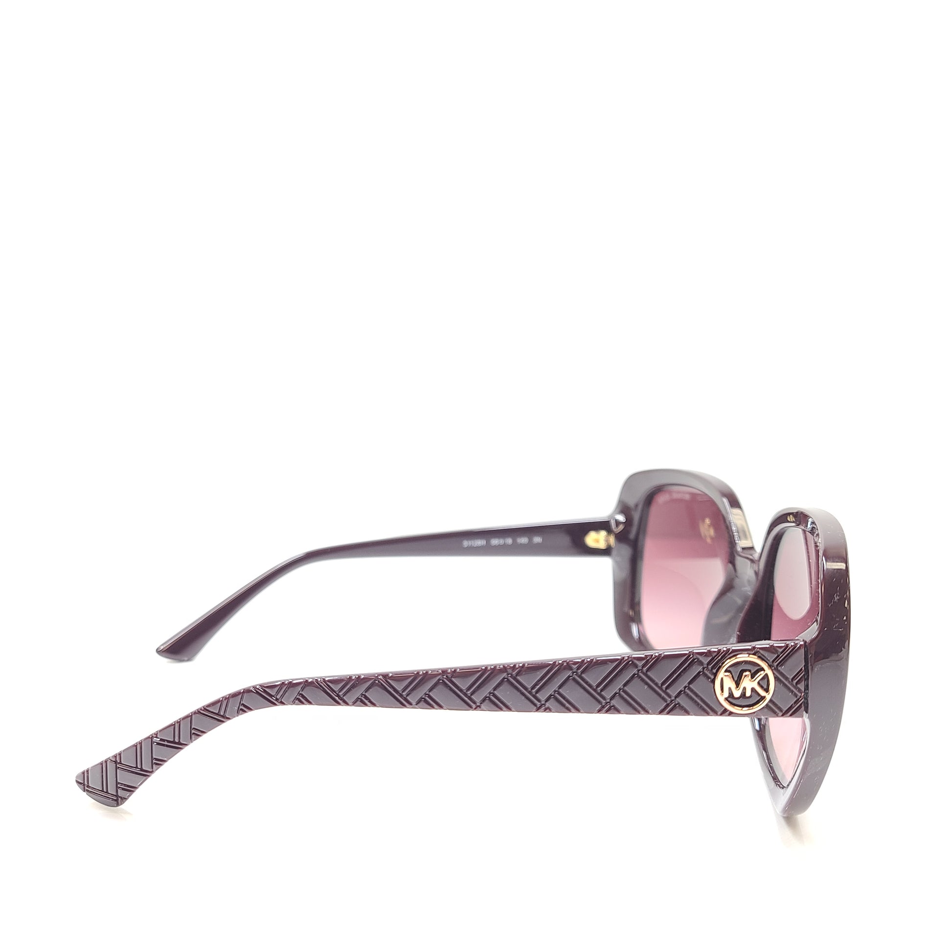 Michael Kors Calabasas MK2135 purple square-frame sunglasses with 56mm lens width and 18mm bridge.