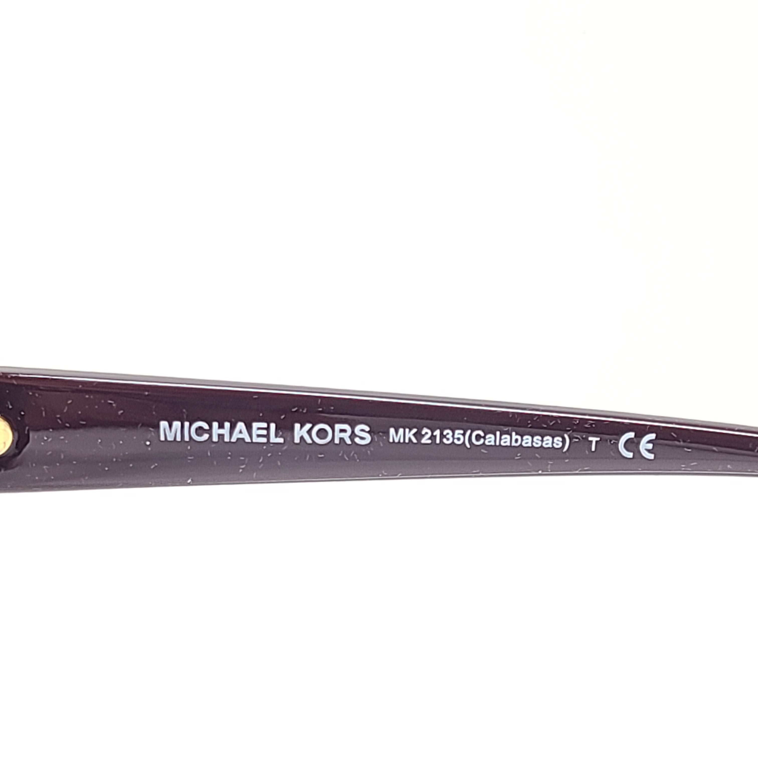 Michael Kors Calabasas MK2135 purple square-frame sunglasses with 56mm lens width and 18mm bridge.