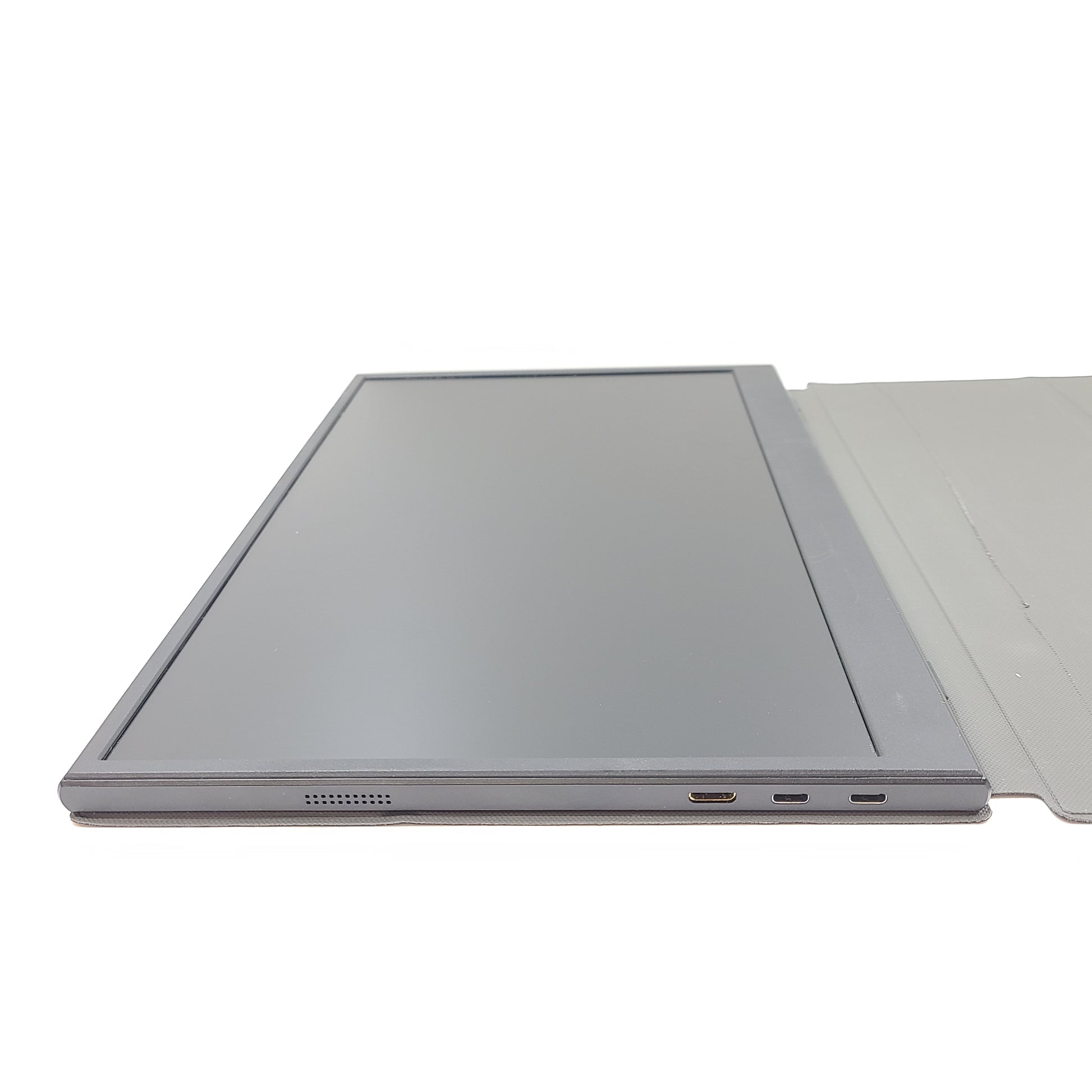 Slim ForHelp 15.6-inch portable monitor F156P1 in gray offering Full HD visuals and simple connectivity.