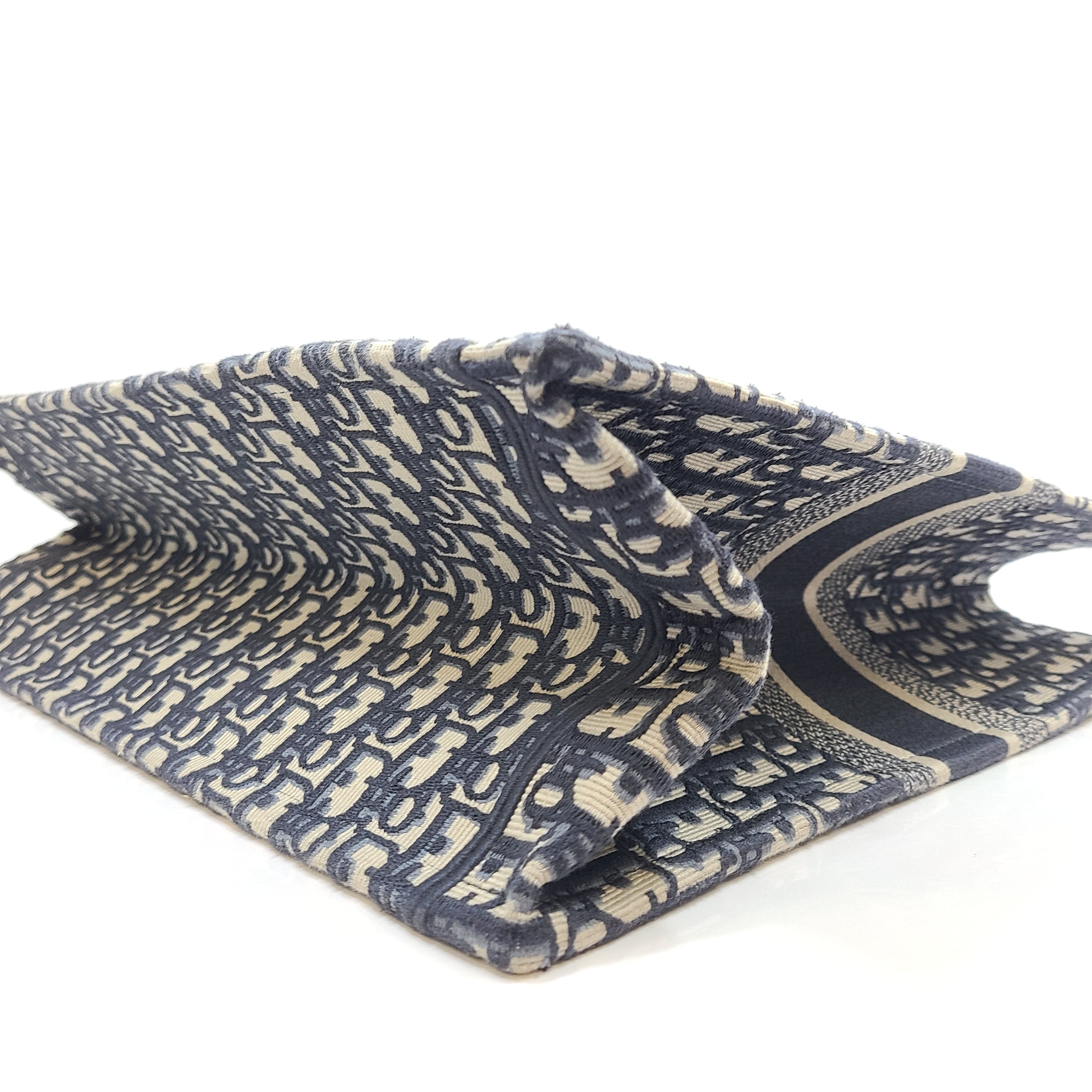 Christian Dior Large Book Tote Jacquard Oblique Embroidery Blue (42 x 35 x 18.5 cm)