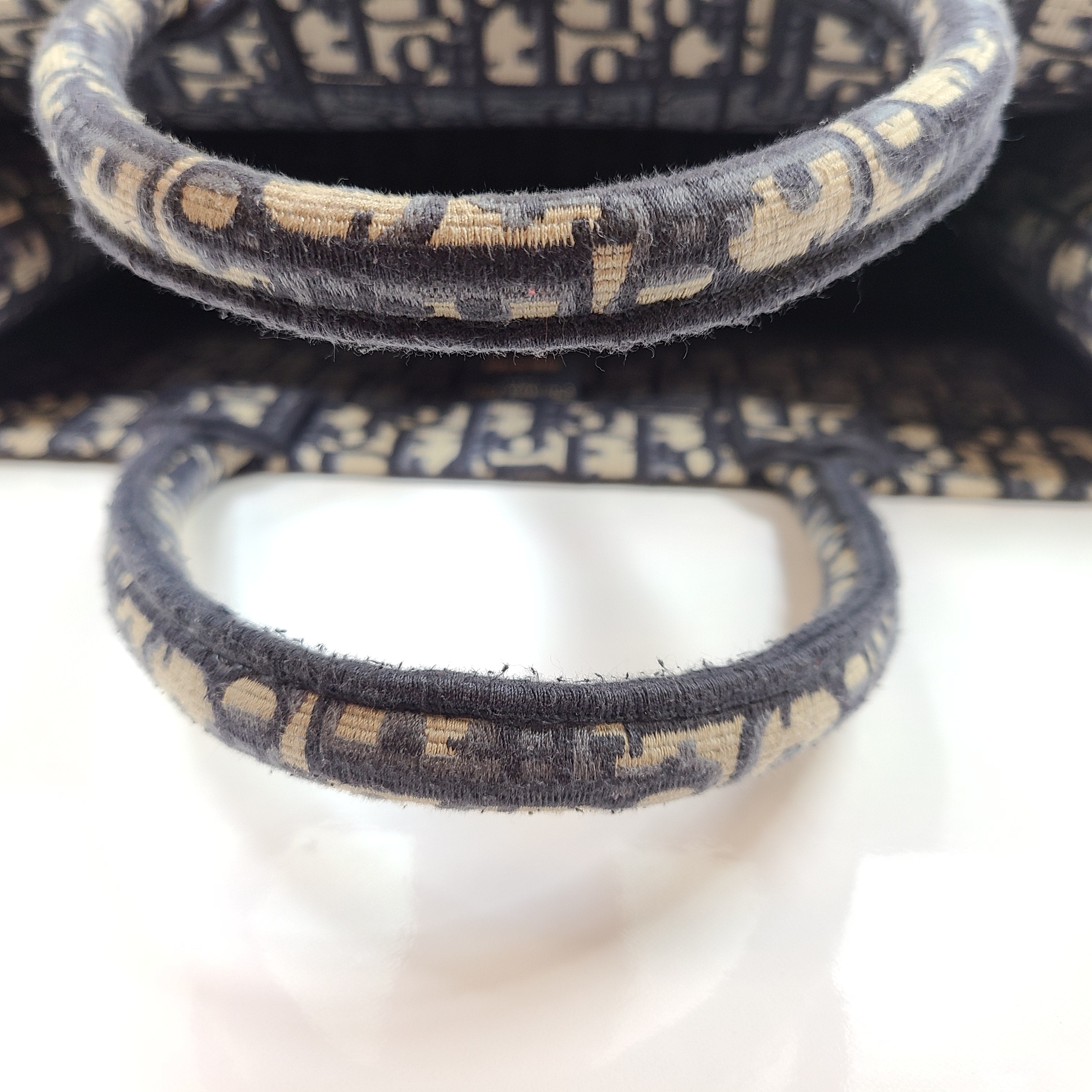 Christian Dior Large Book Tote Jacquard Oblique Embroidery Blue (42 x 35 x 18.5 cm)