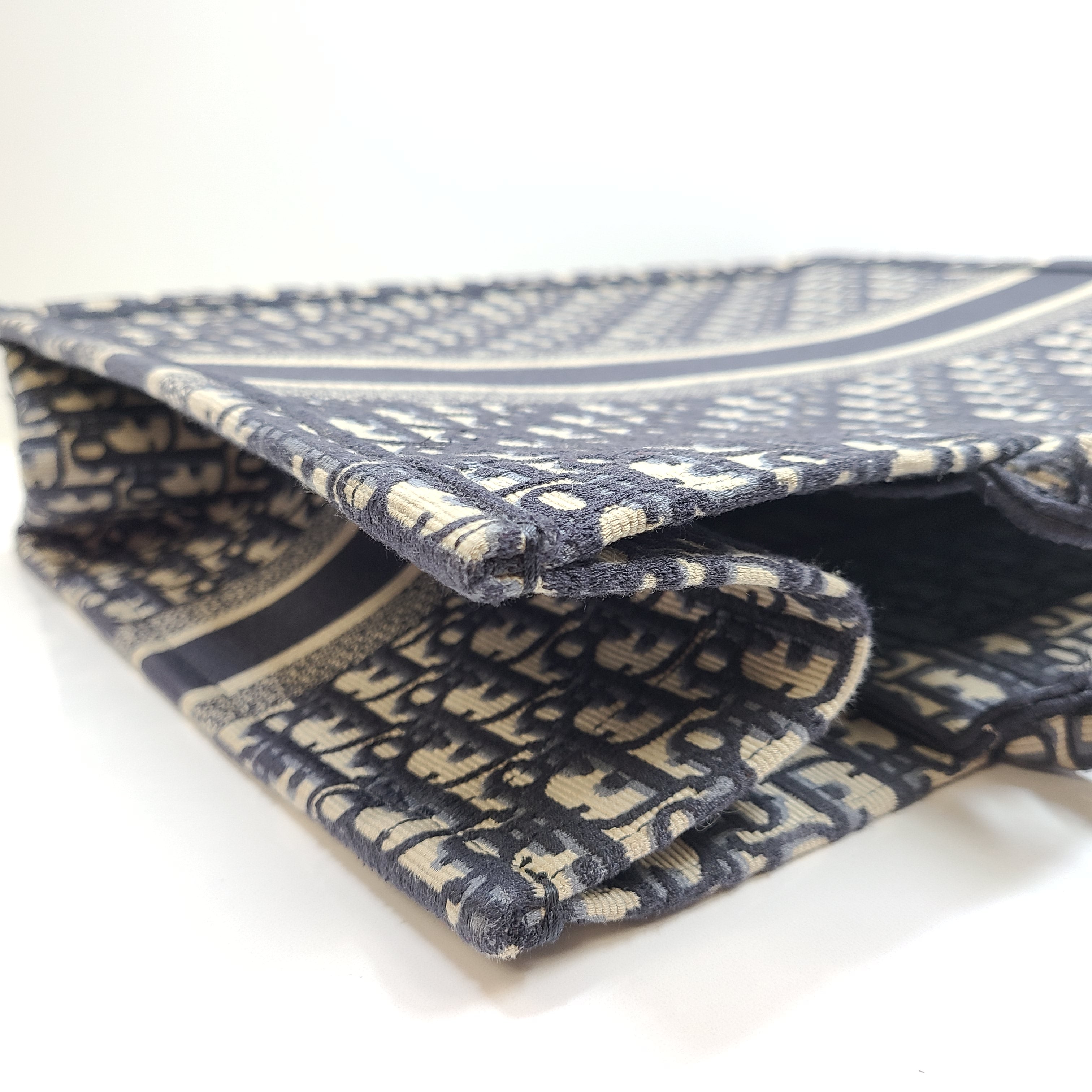 Christian Dior Large Book Tote Jacquard Oblique Embroidery Blue (42 x 35 x 18.5 cm)