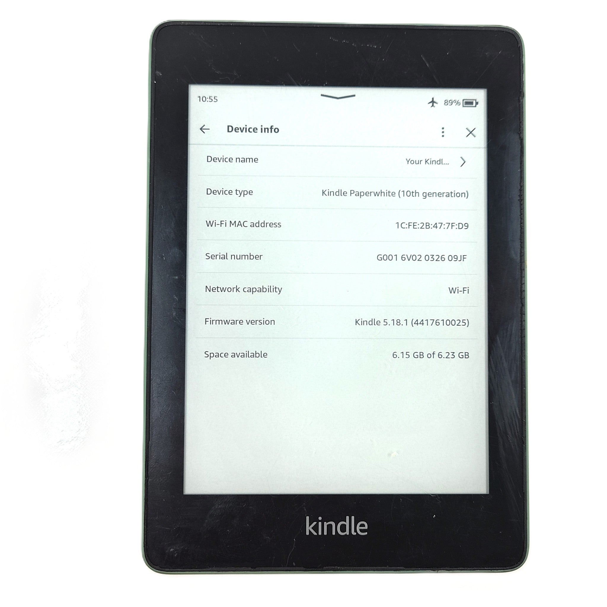 Amazon Kindle Paperwhite 10th Generation 8GB, Wi-Fi, 6" Sage Green - Grade B