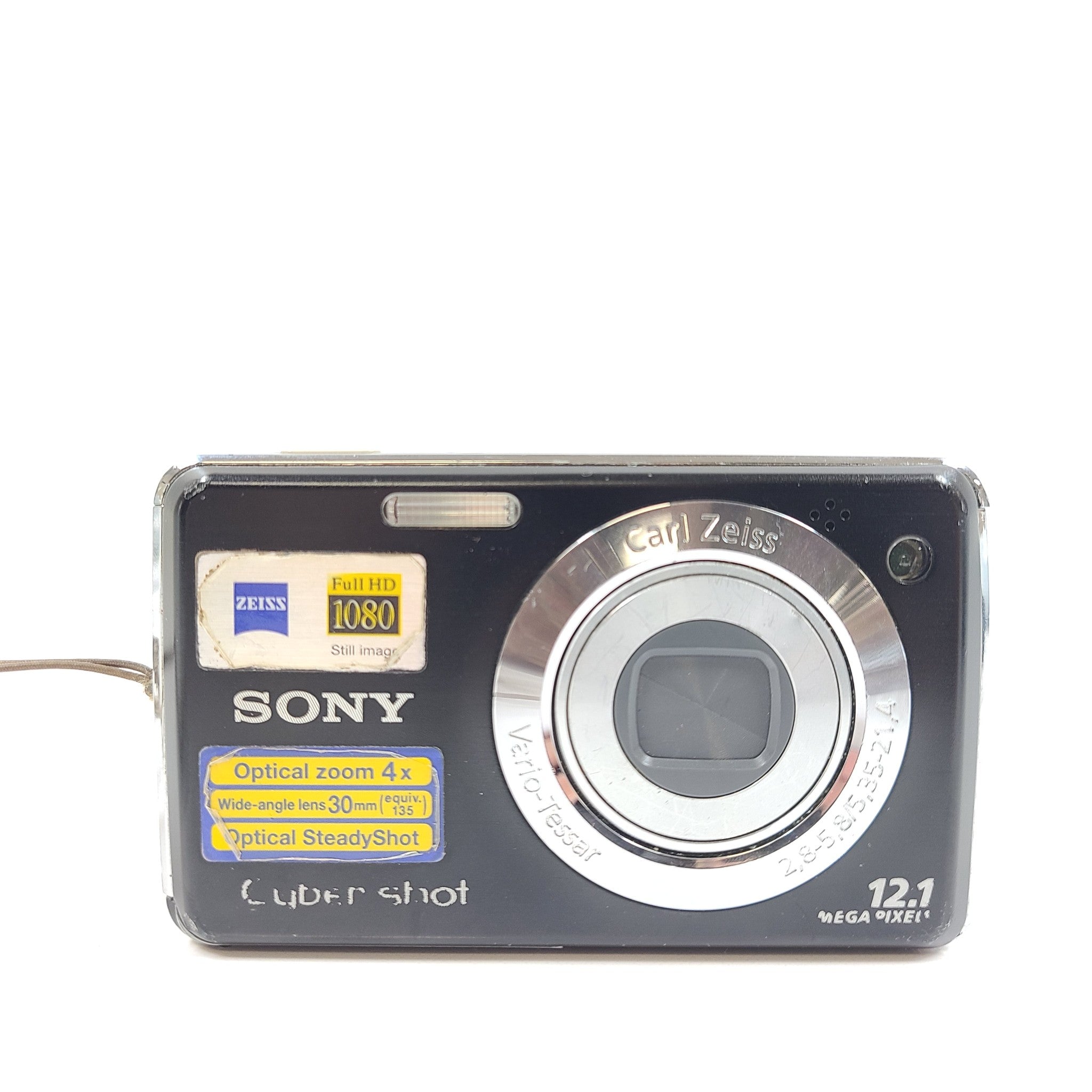 Sony Cyber-shot DSC-W220 12.1MP Digital Camera Black Works - READ