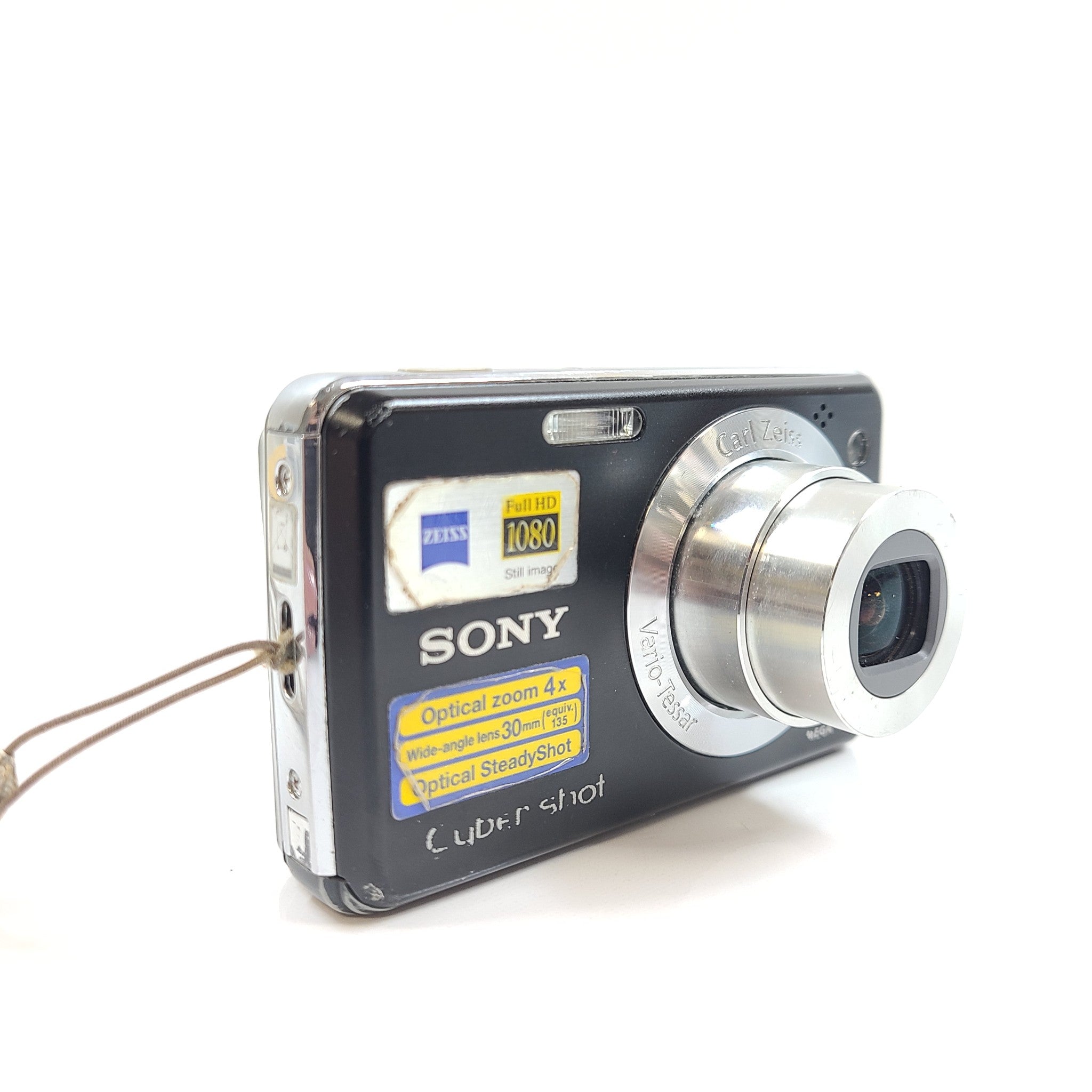 Sony Cyber-shot DSC-W220 12.1MP Digital Camera Black Works - READ