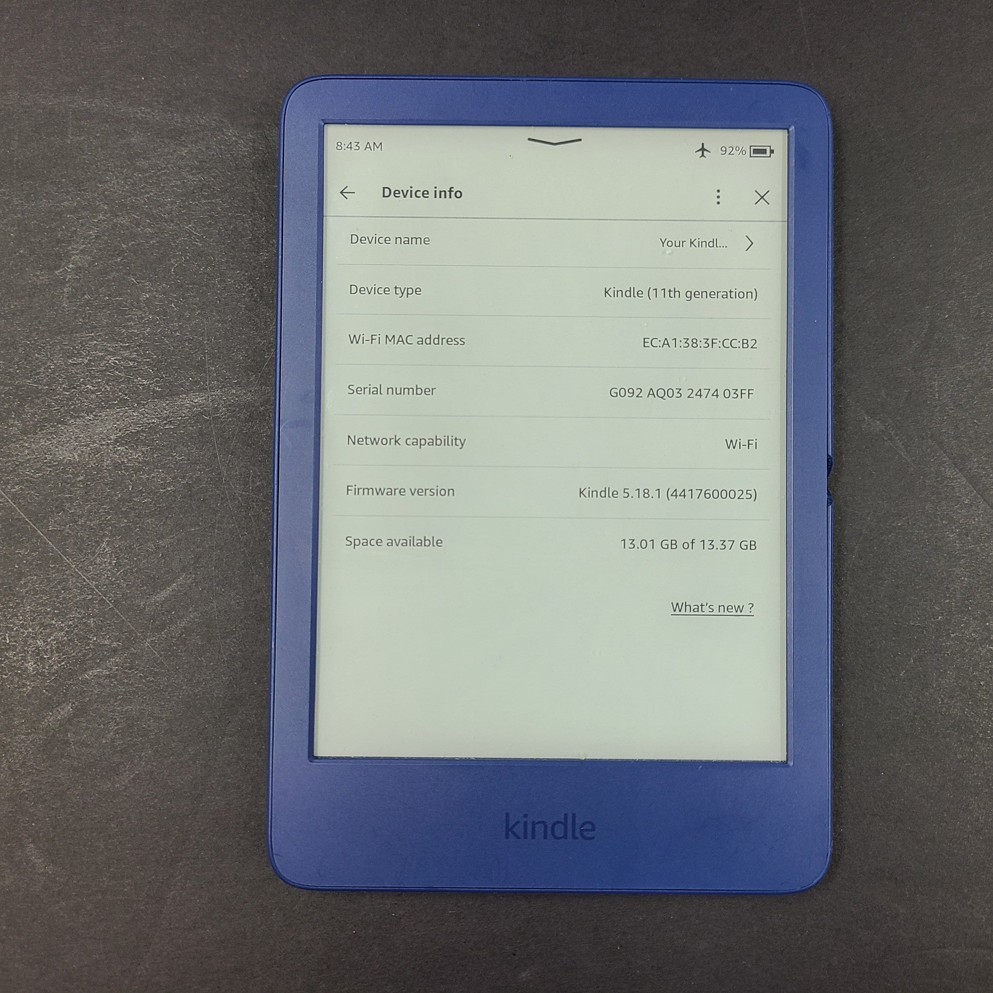 Amazon Kindle 11th Generation 16GB Wi-Fi 6in Backlight E-Reader - READ X2