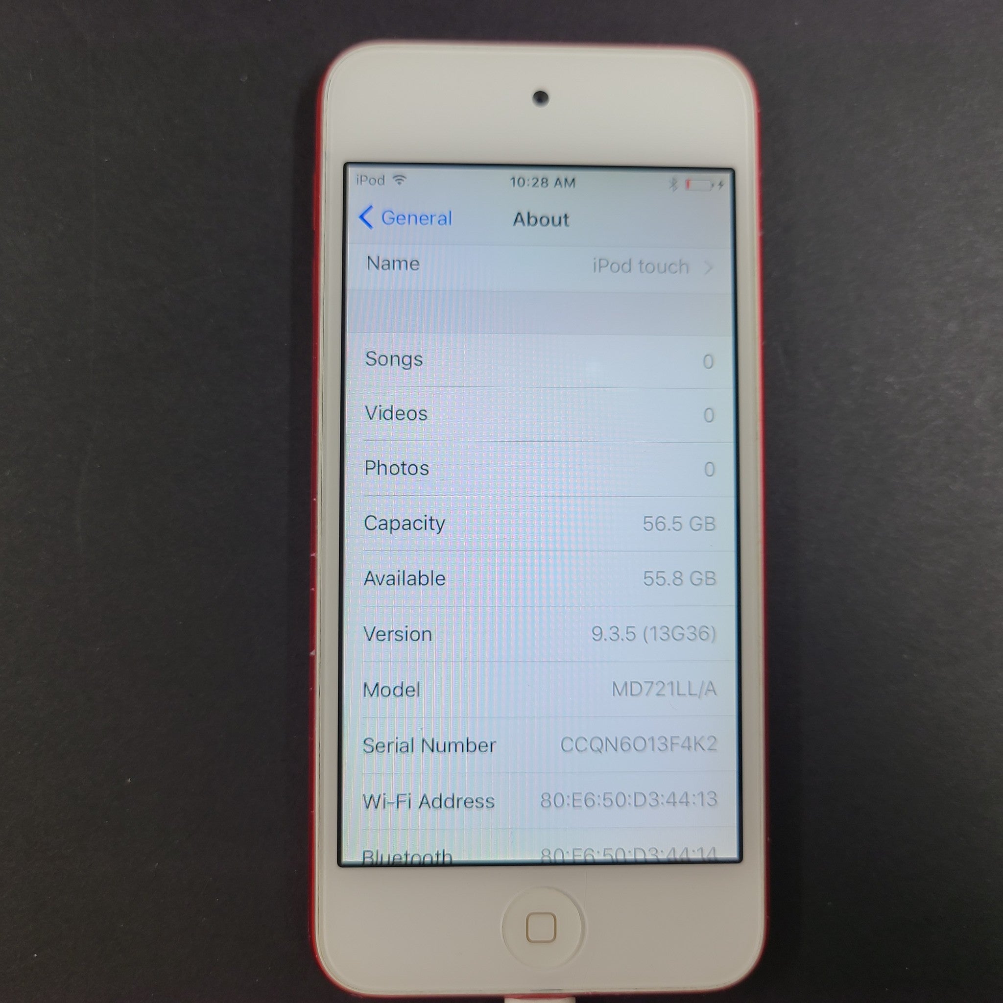 Apple iPod Touch 5th Generation 64GB Red A1421  READ