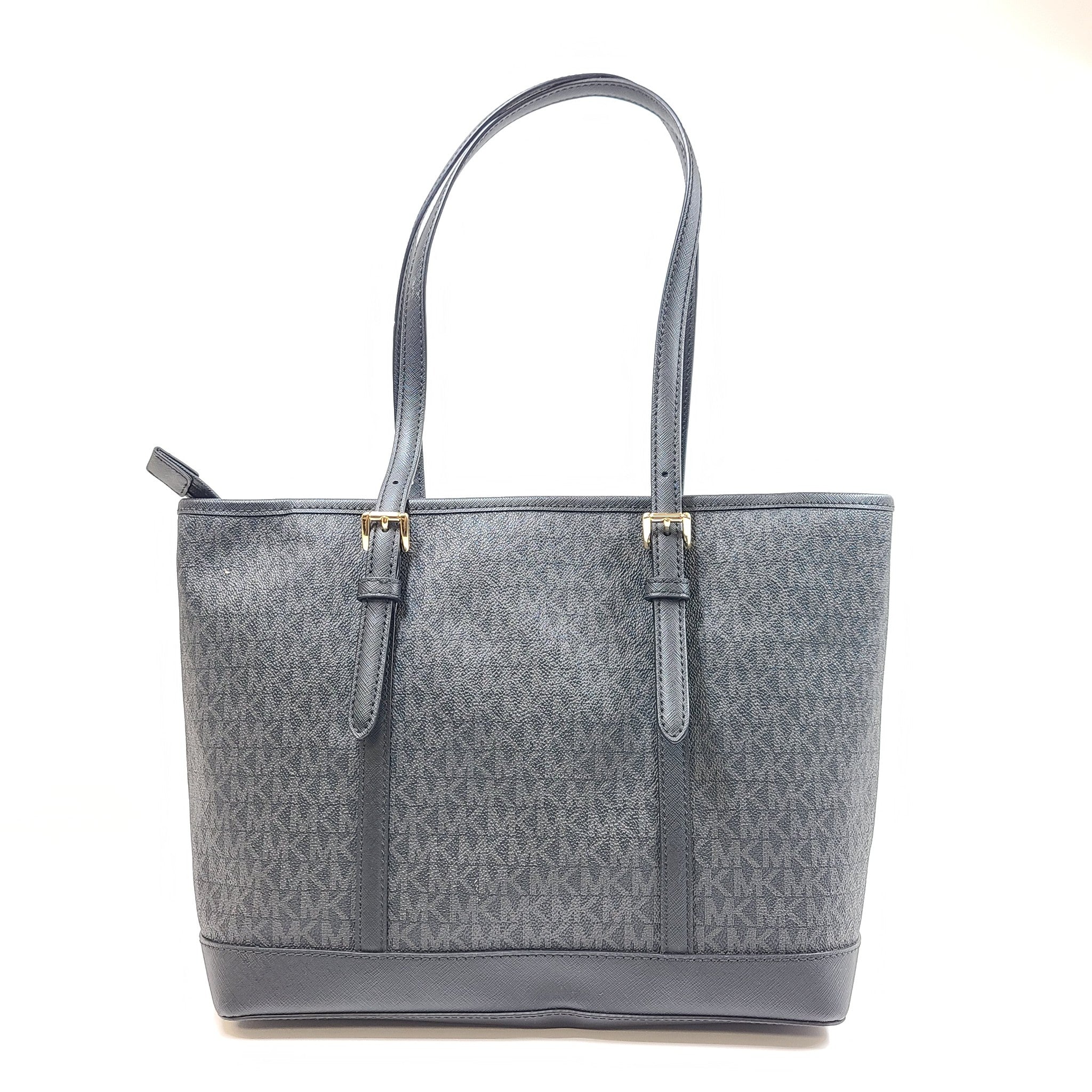 Michael Kors Jet Set Travel Small Logo Top-Zip Tote Bag Black NWT