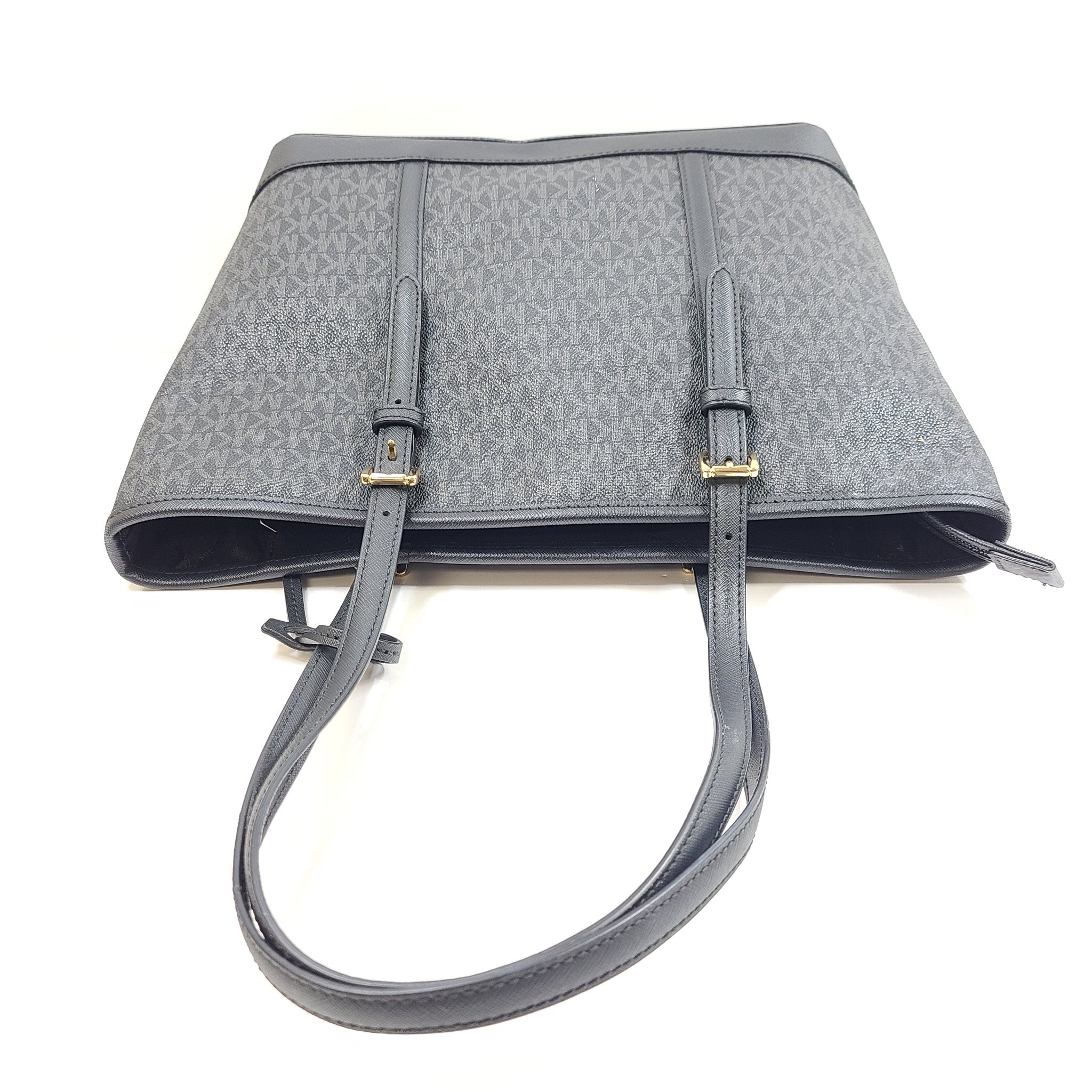 Michael Kors Jet Set Travel Small Logo Top-Zip Tote Bag Black NWT