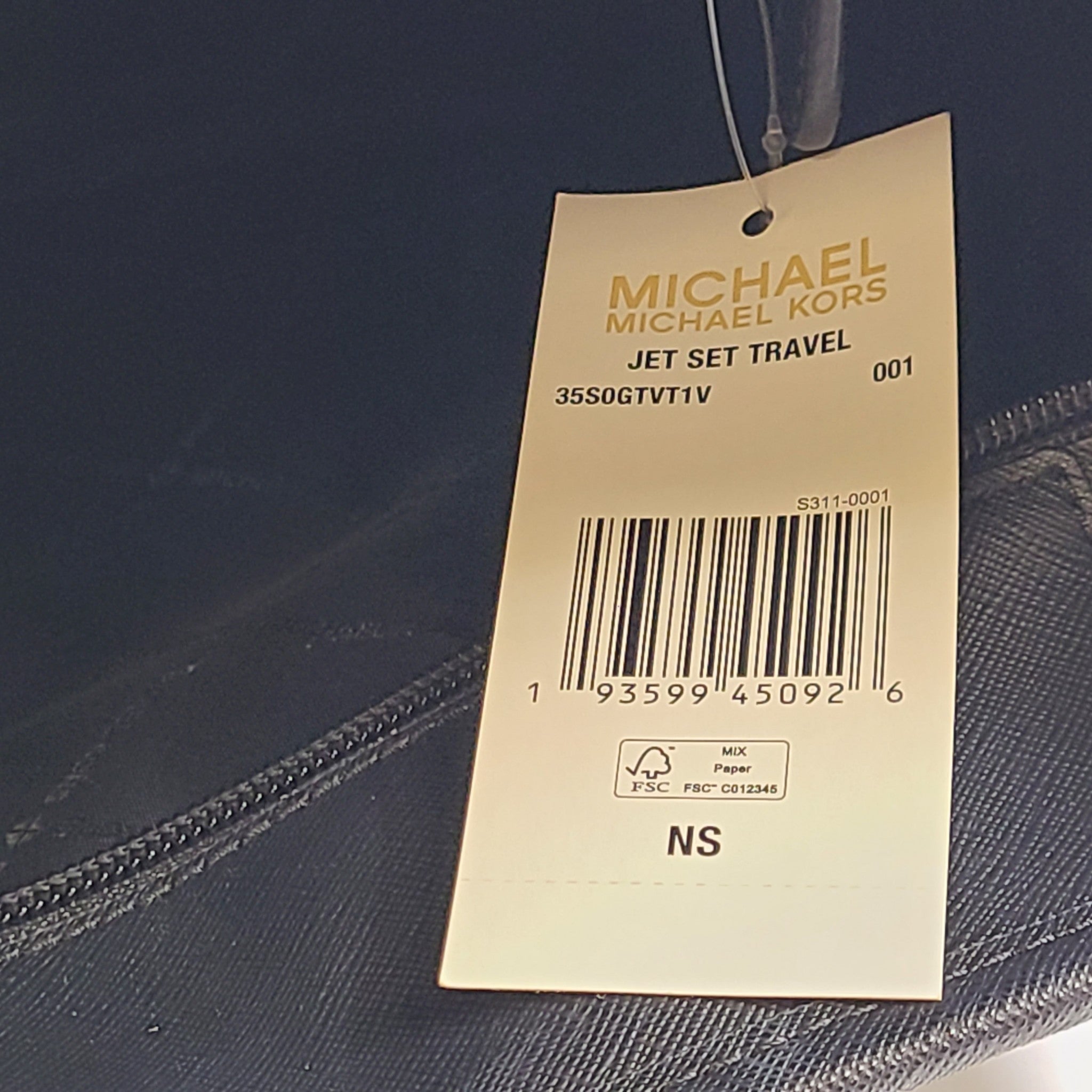 Michael Kors Jet Set Travel Small Logo Top-Zip Tote Bag Black NWT