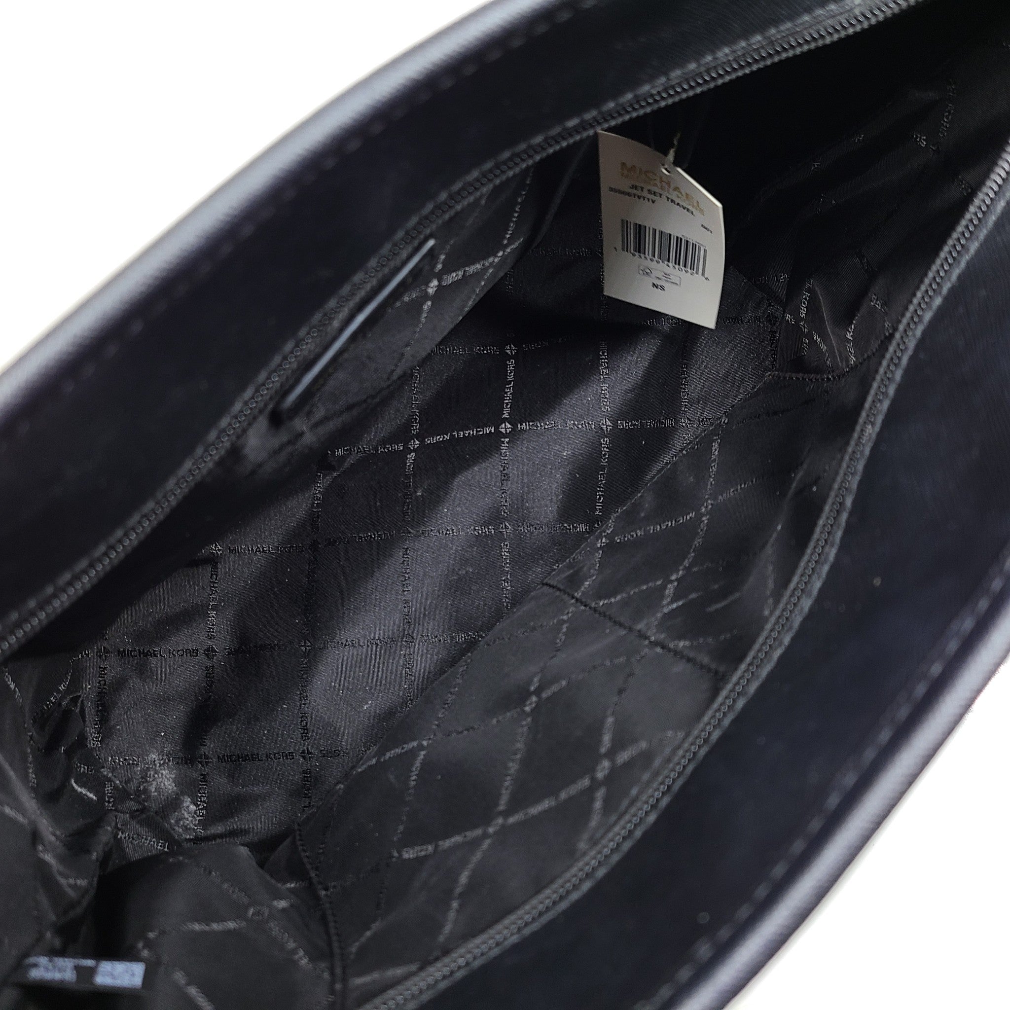 Michael Kors Jet Set Travel Small Logo Top-Zip Tote Bag Black NWT