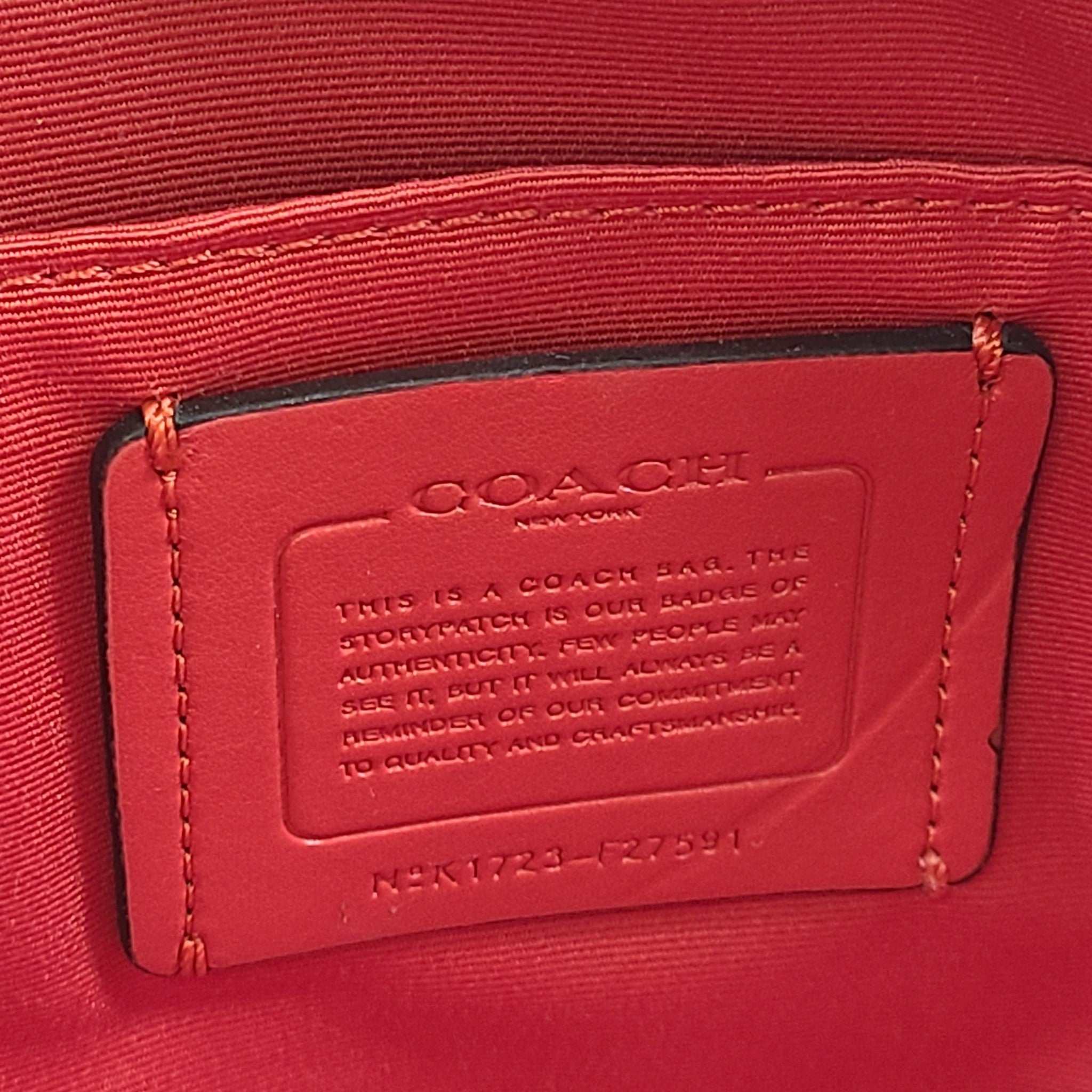 Coach Mini Sierra Satchel Crossgrain Leather Handbag Double Handles Red F27591