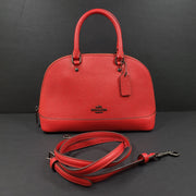Coach Mini Sierra Satchel Crossgrain Leather Handbag Double Handles Red F27591