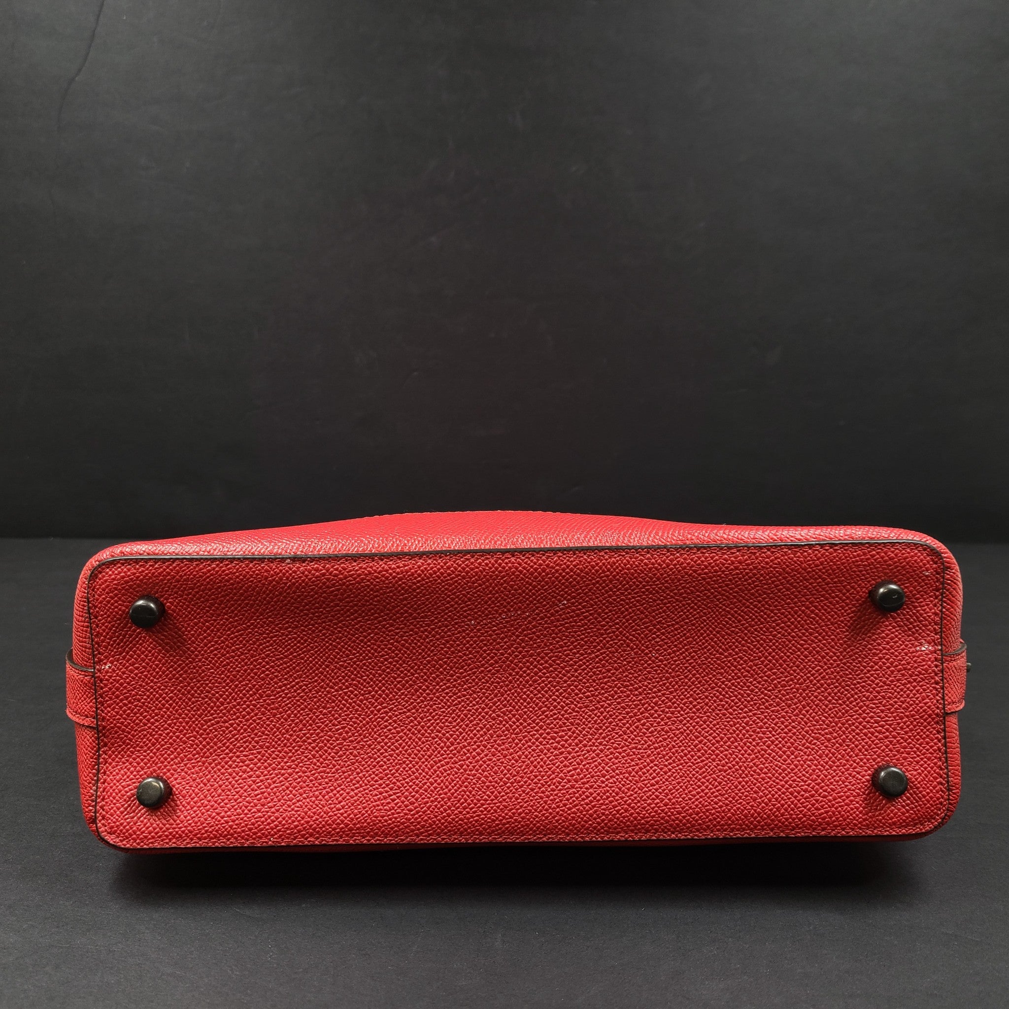 Coach Mini Sierra Satchel Crossgrain Leather Handbag Double Handles Red F27591