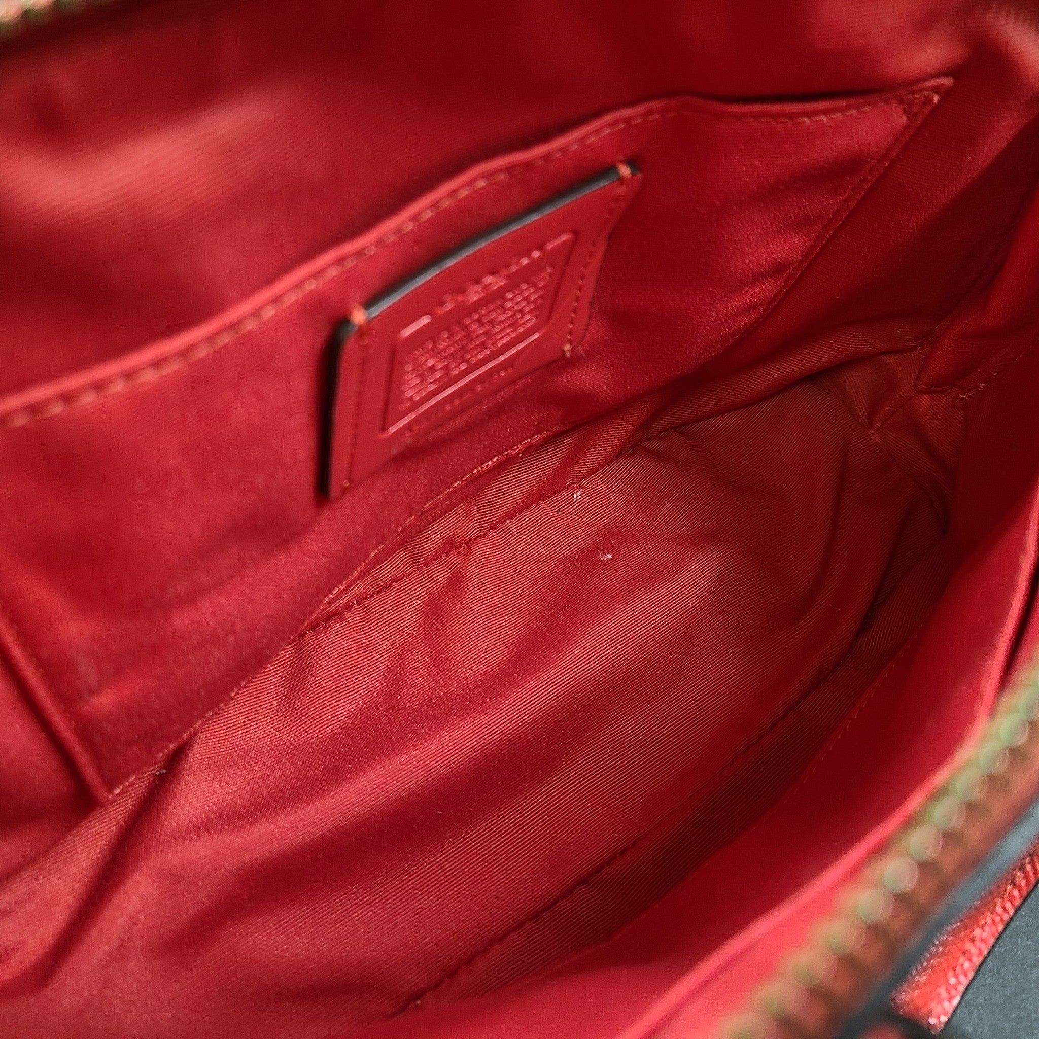 Coach Mini Sierra Satchel Crossgrain Leather Handbag Double Handles Red F27591