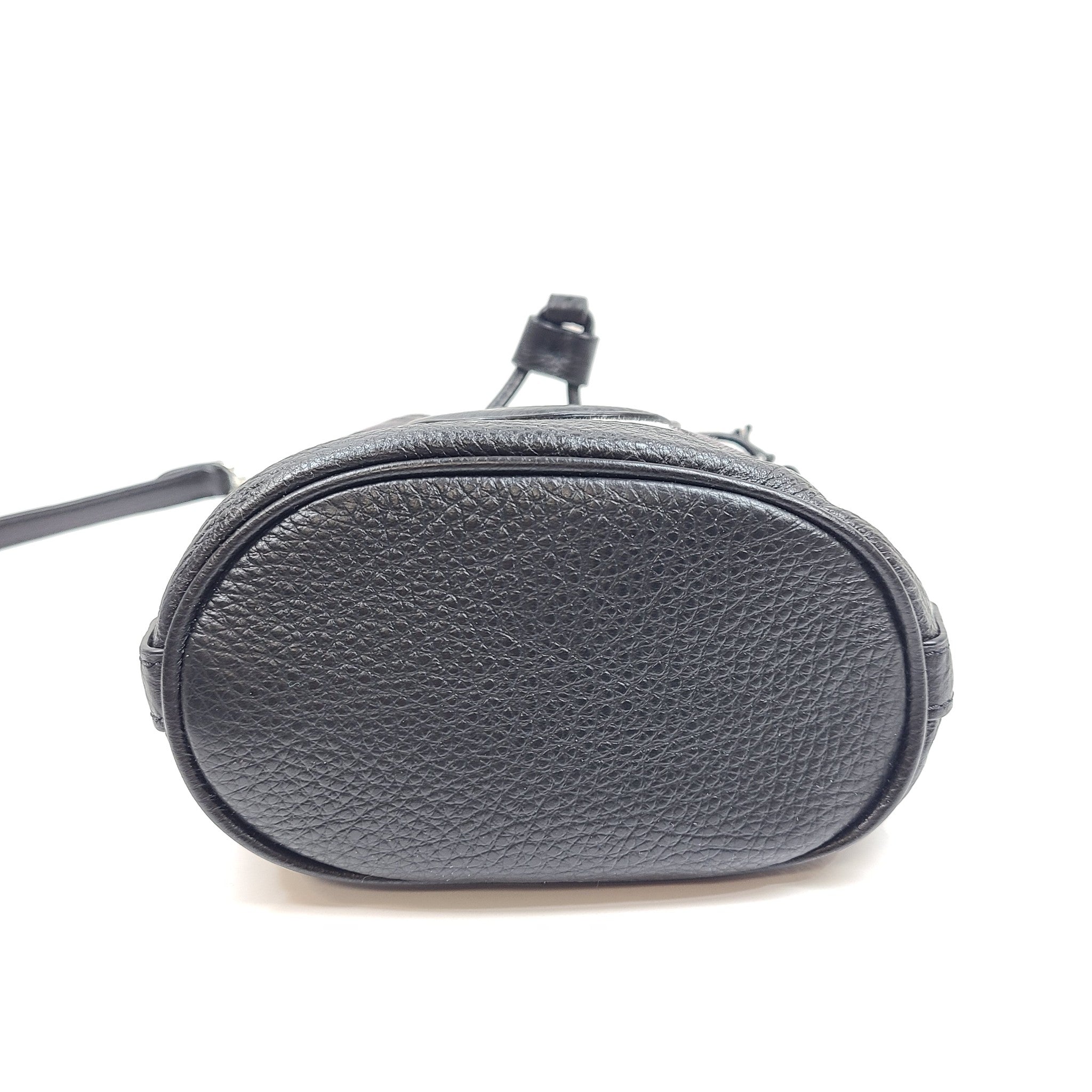 Coach Mini Dempsey Bucket Bag In Silver/Black Smoke Leather Crossbody C8322 NWT