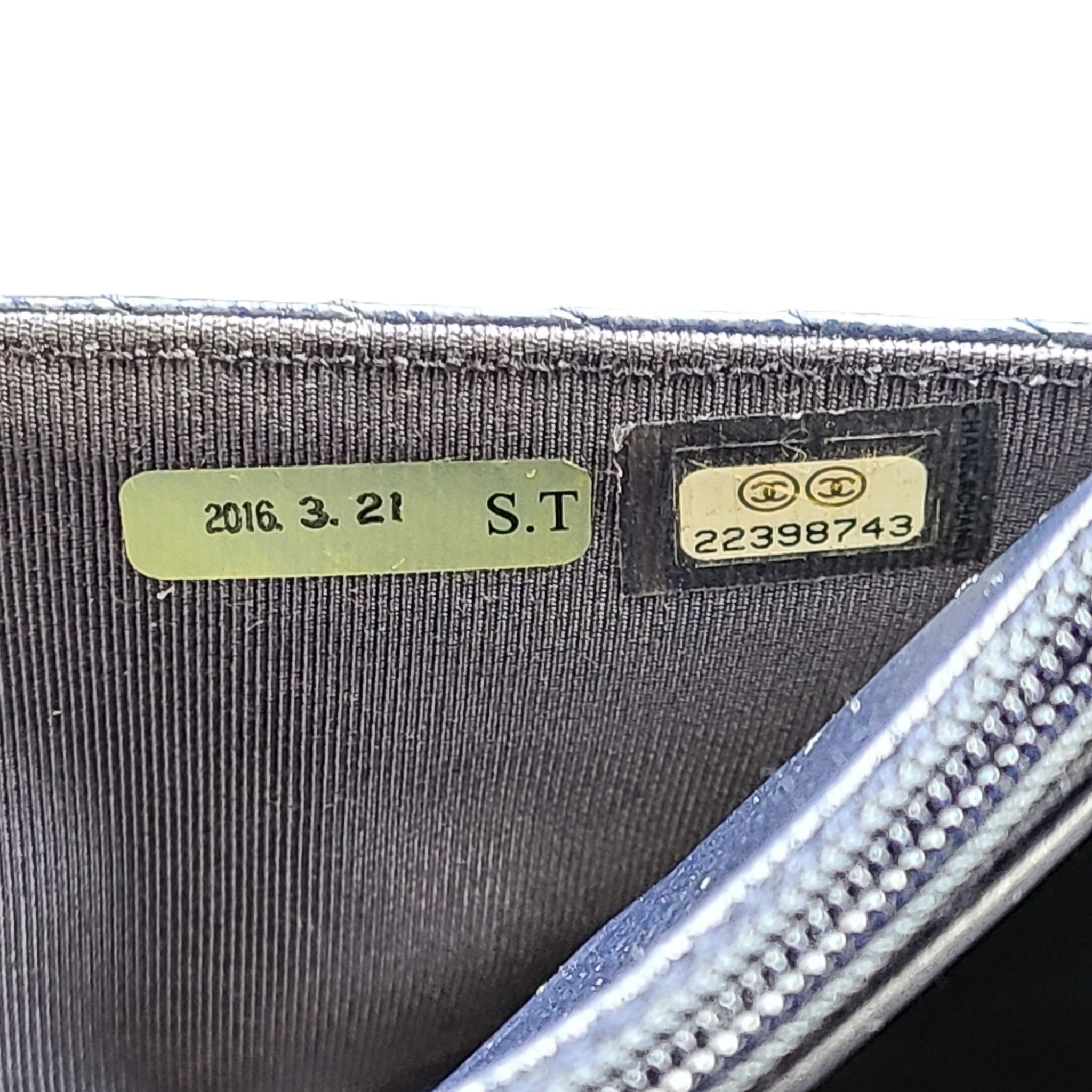 Authentic CHANEL Chevron Caviar WOC Wallet on Chain Handbag Navy Blue Leather