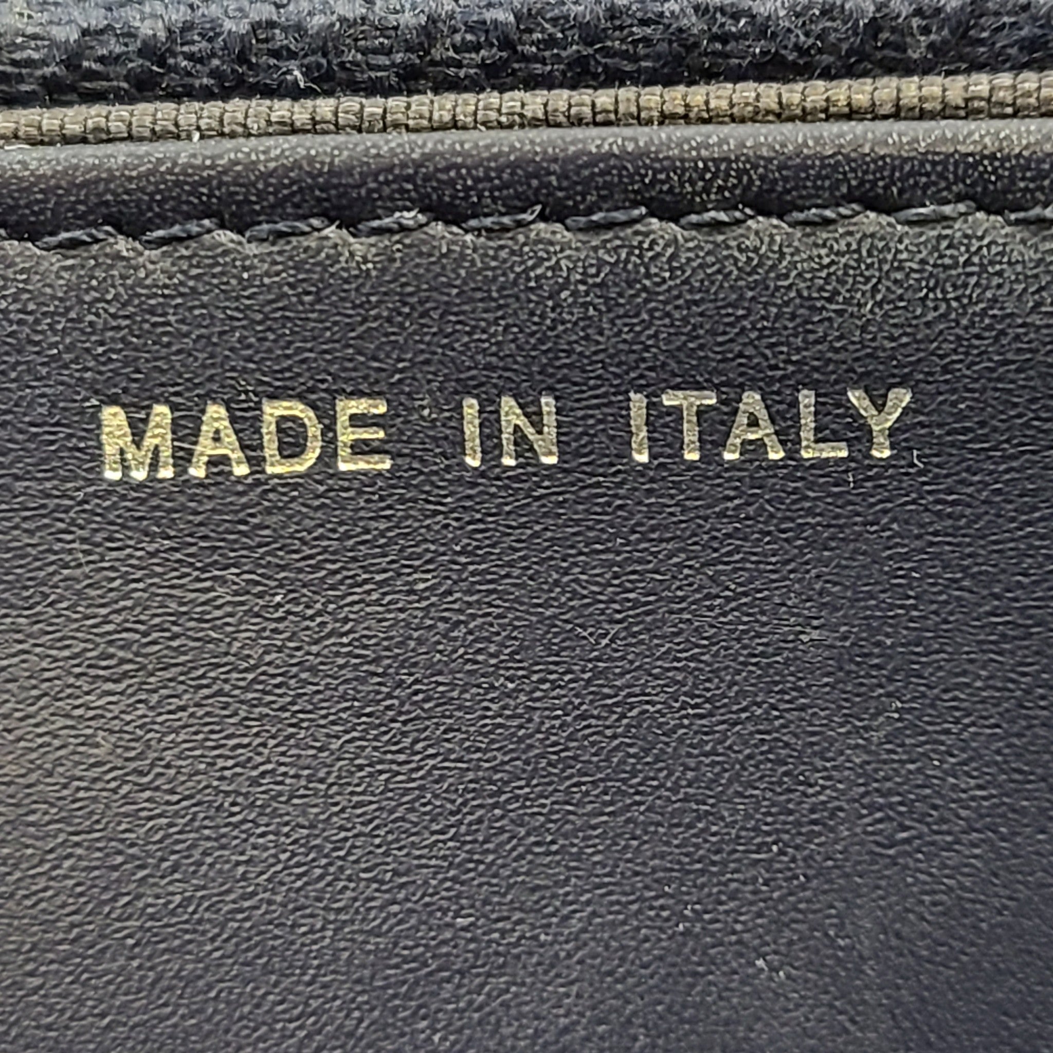 Authentic CHANEL Chevron Caviar WOC Wallet on Chain Handbag Navy Blue Leather