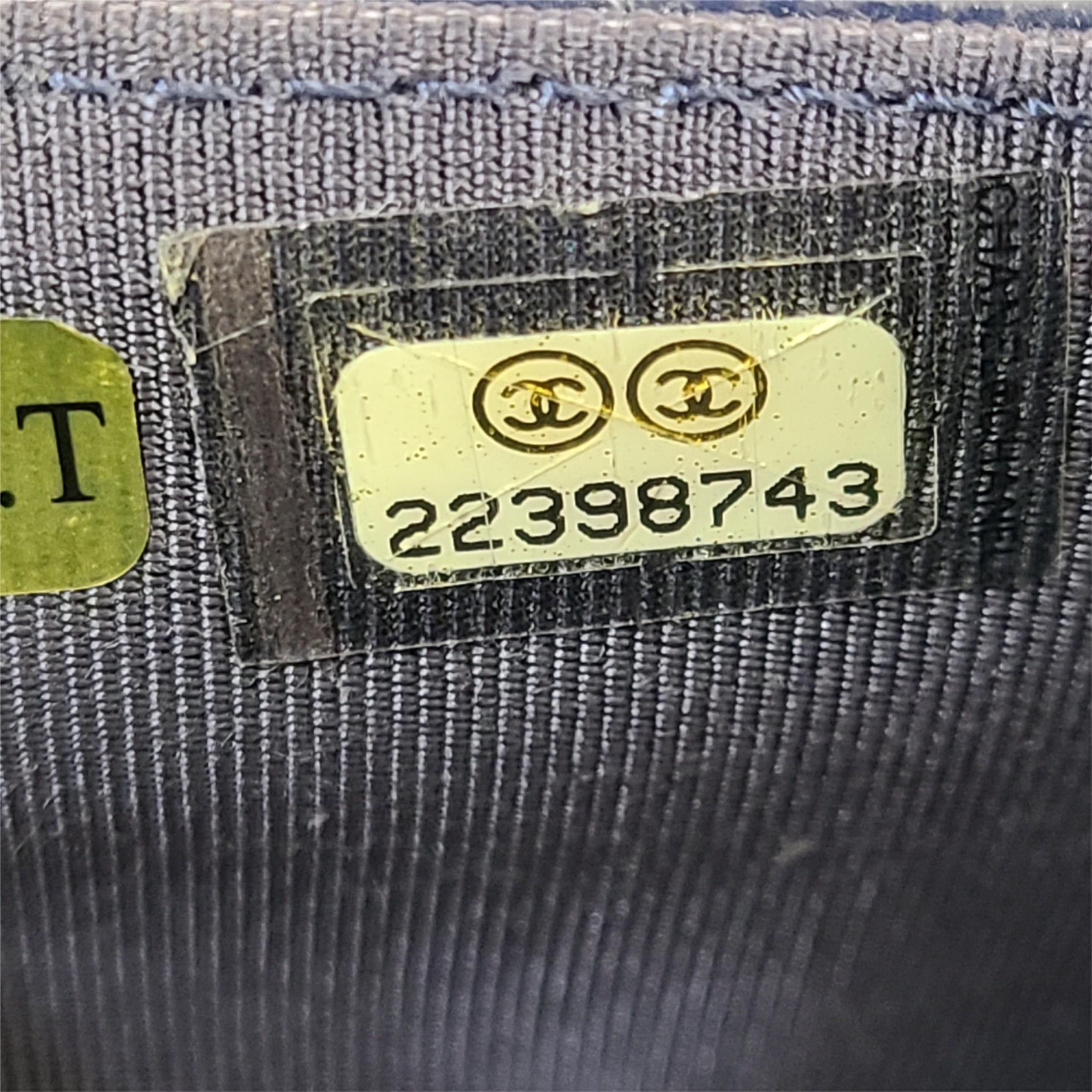 Authentic CHANEL Chevron Caviar WOC Wallet on Chain Handbag Navy Blue Leather