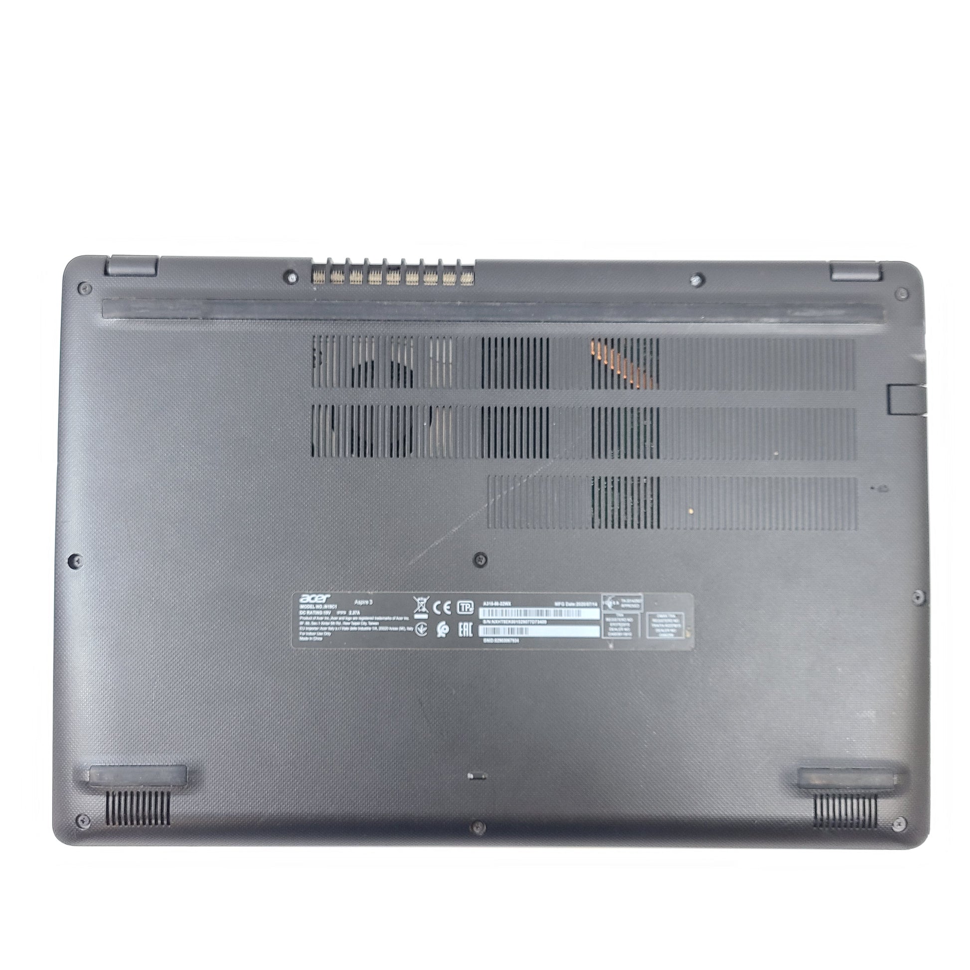 A black Acer Aspire 3 A315-56 laptop with Intel Core i3 processor, 8GB RAM and 128GB SSD.