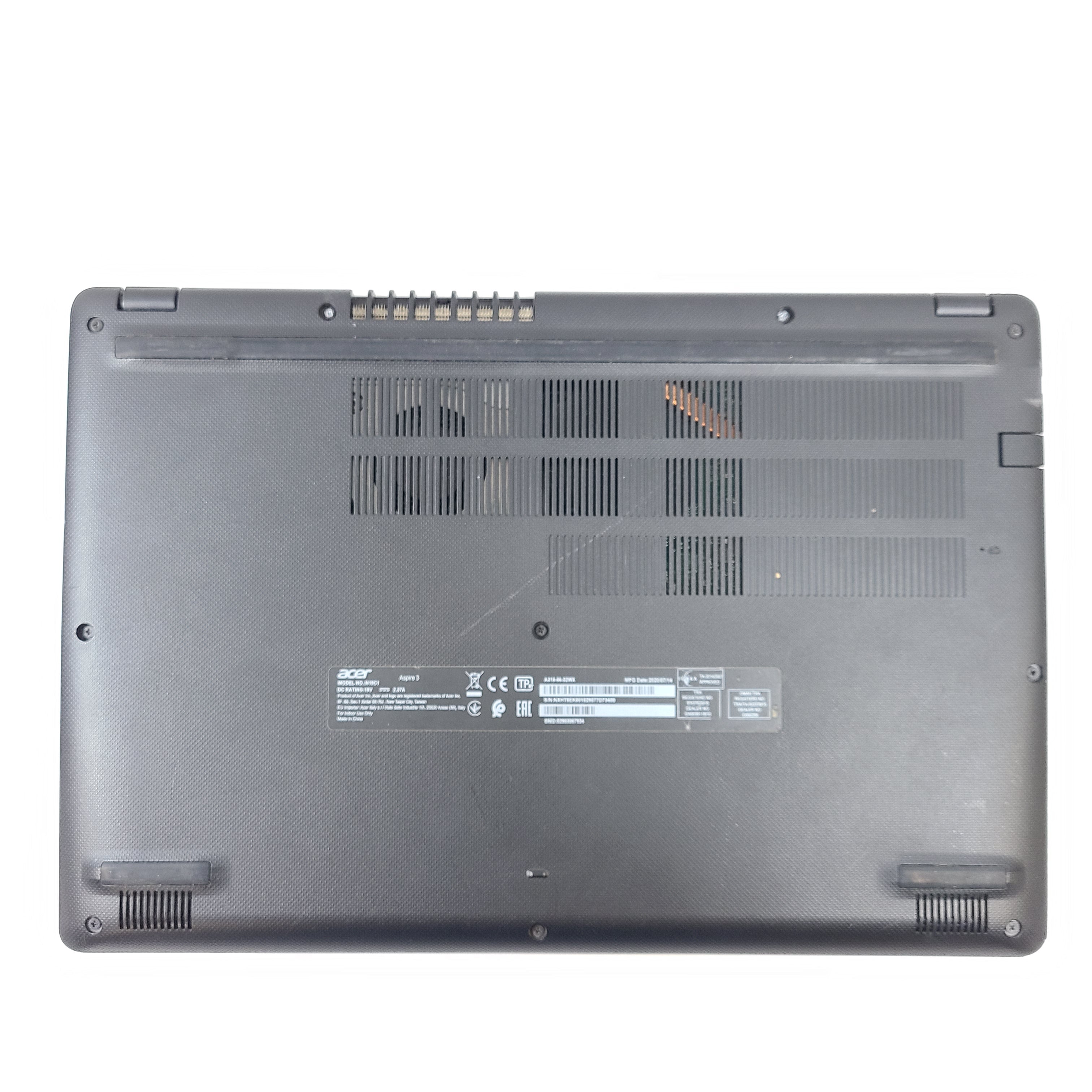 A black Acer Aspire 3 A315-56 laptop with Intel Core i3 processor, 8GB RAM and 128GB SSD.