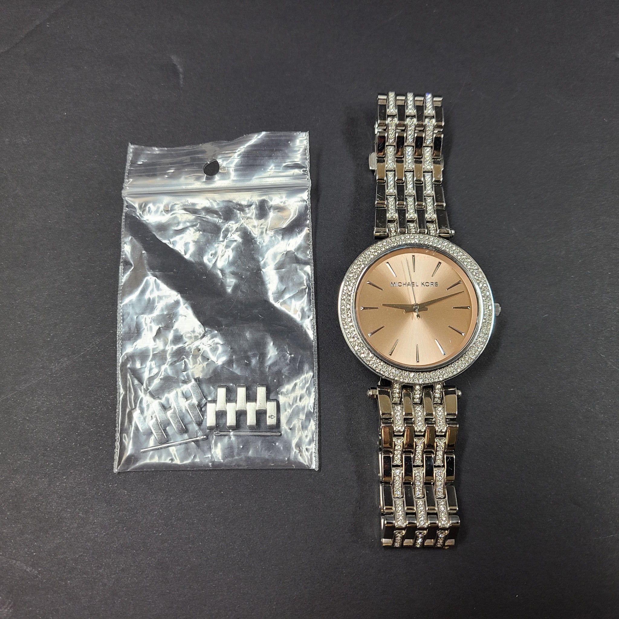 Michael Kors Women's Oversized Darci Pavé Silver-Tone Watch MK-3218