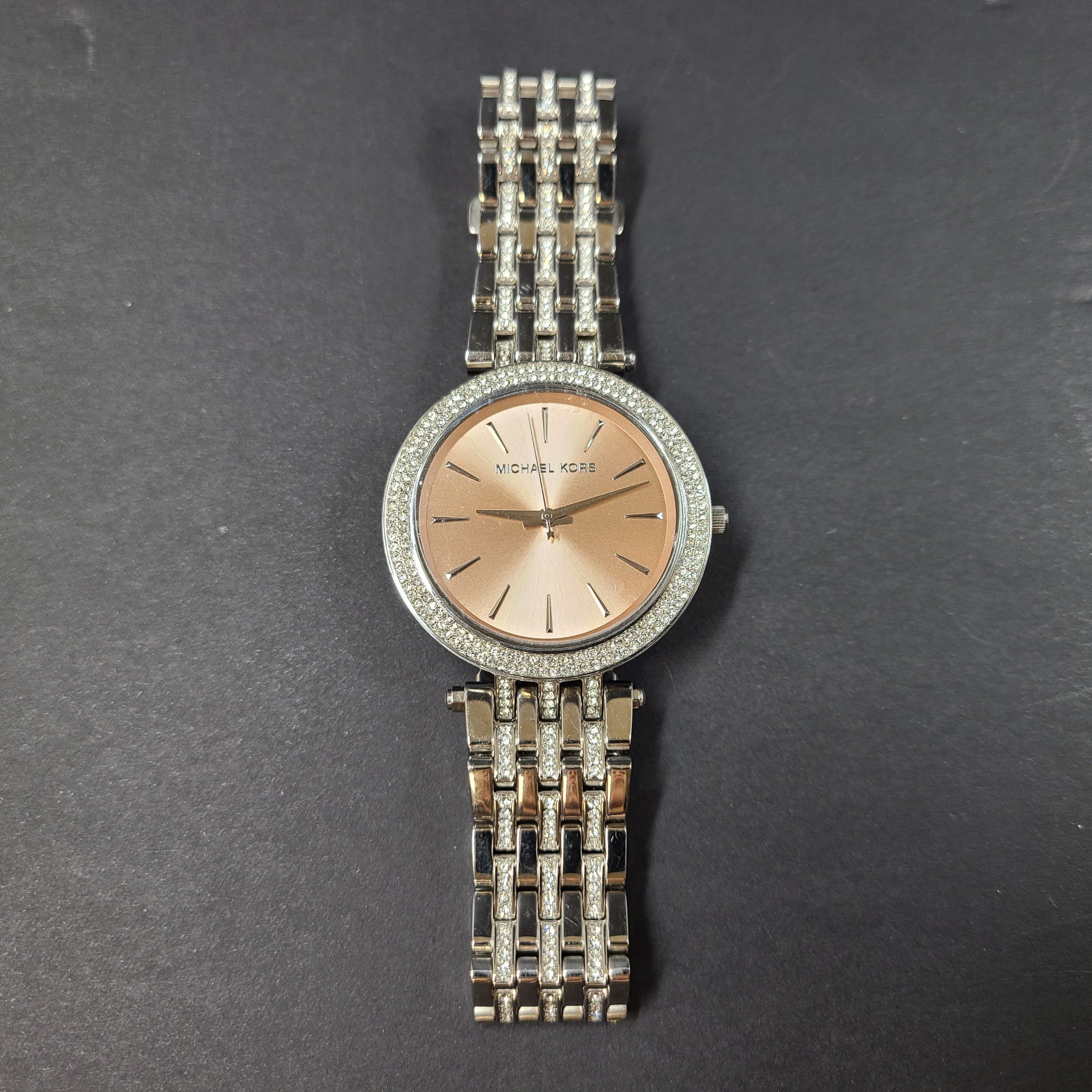 Michael Kors Women's Oversized Darci Pavé Silver-Tone Watch MK-3218