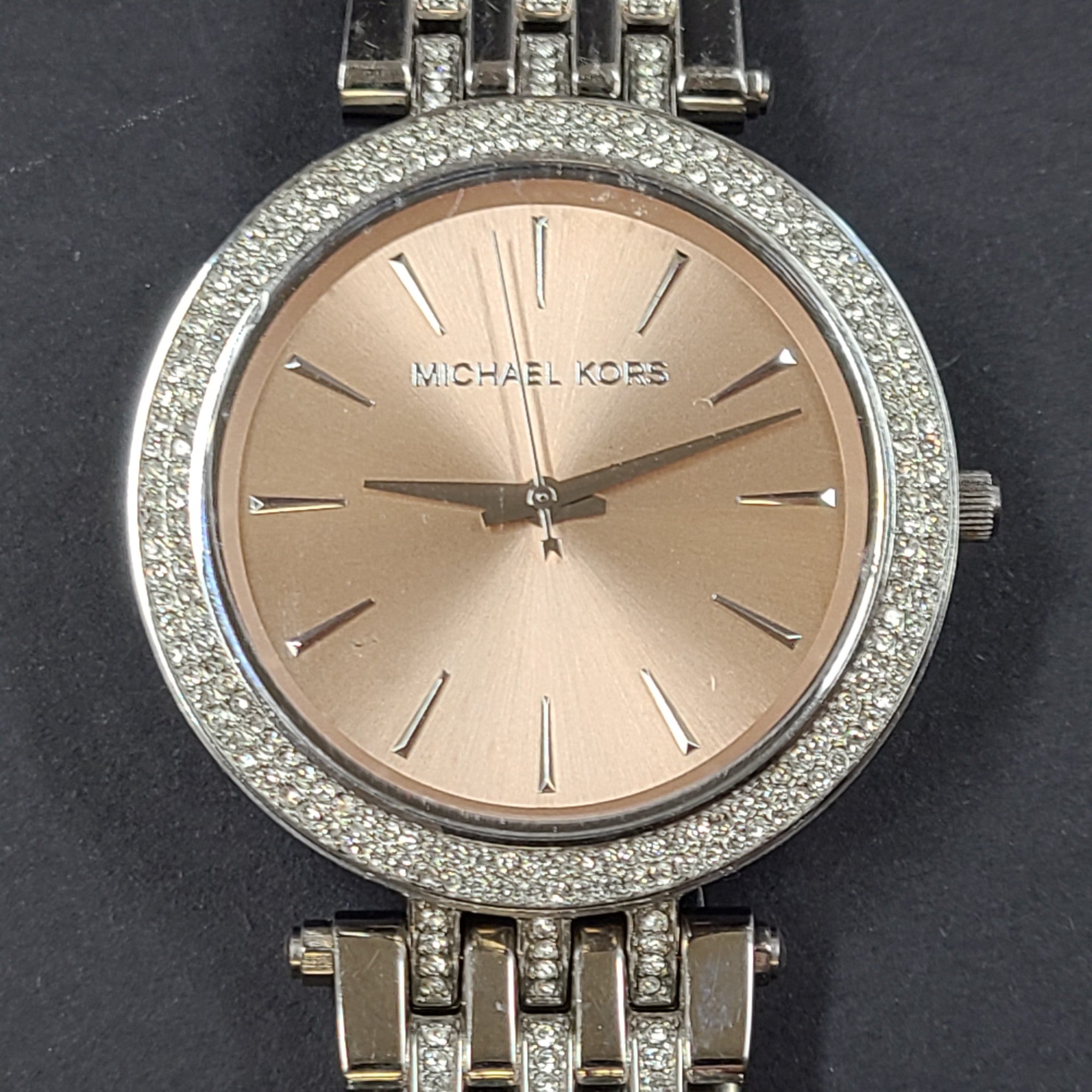 Michael Kors Women's Oversized Darci Pavé Silver-Tone Watch MK-3218