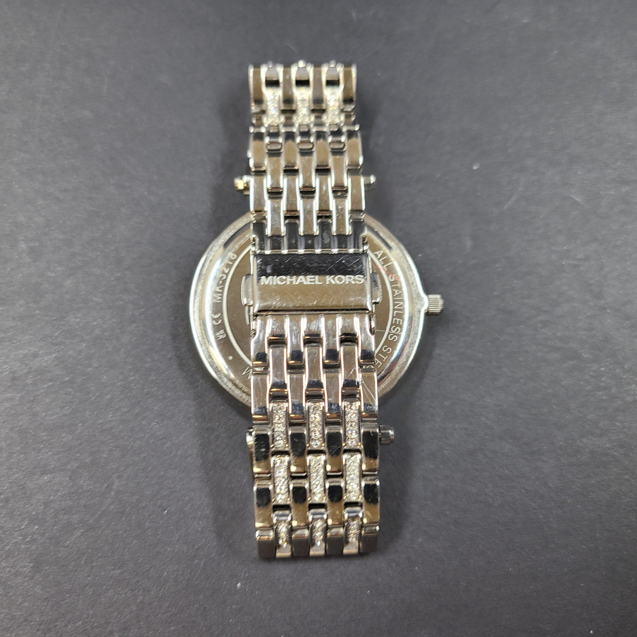 Michael Kors Women's Oversized Darci Pavé Silver-Tone Watch MK-3218