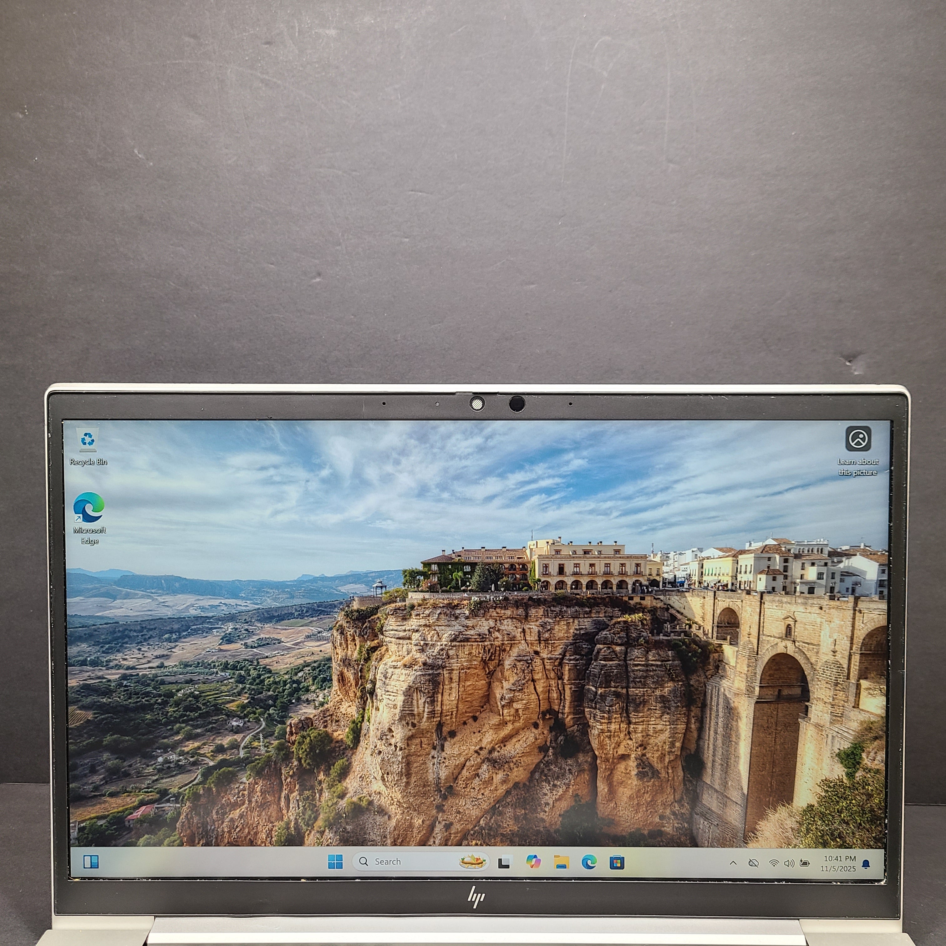 Silver HP EliteBook 840 G7 laptop with Intel Core i5 and 8GB RAM for reliable mobile productivity.
